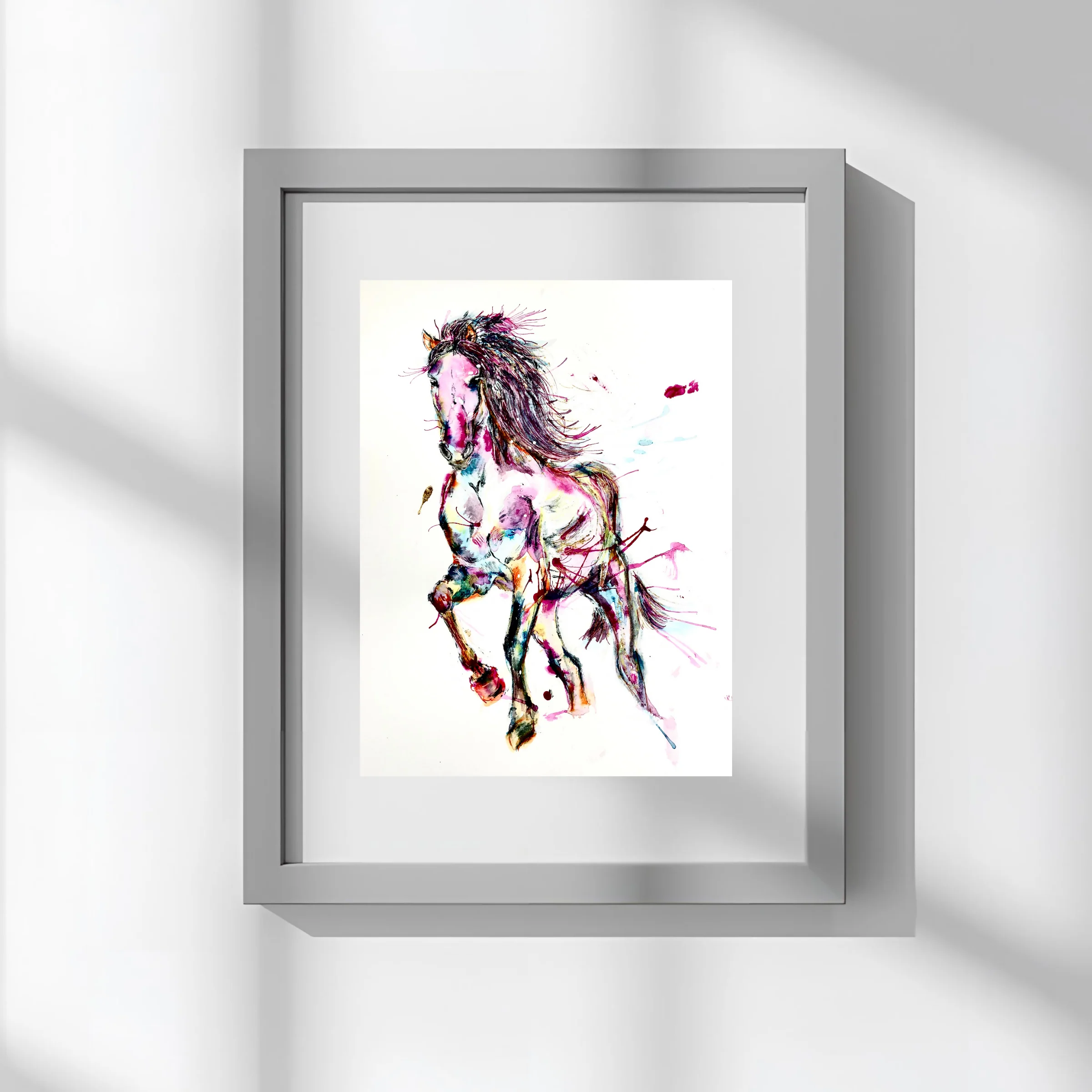 FINE ART PRINT OF PINK HORSE, PART OF THE 'ANIMAL ART COLLECTION' - Image 3