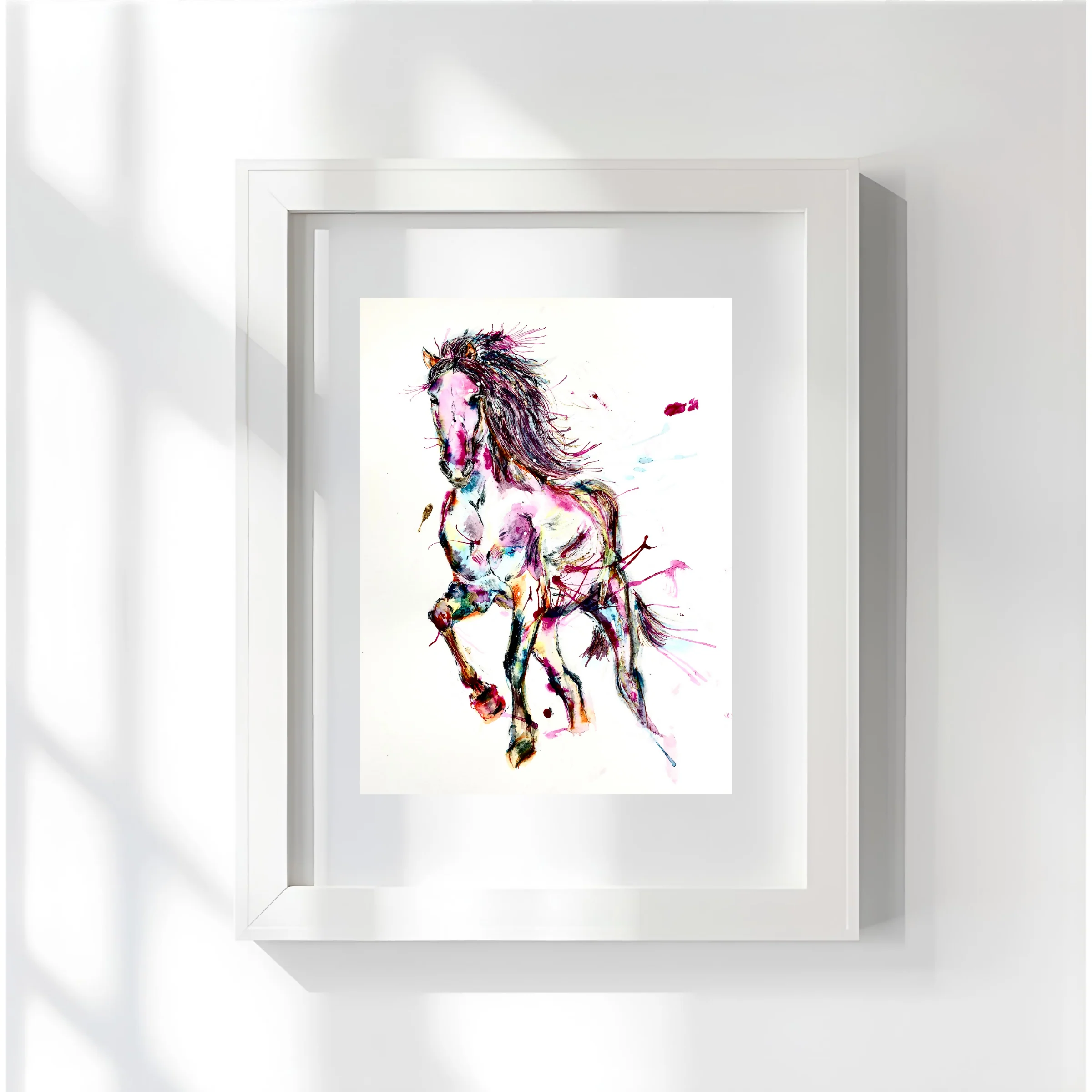 FINE ART PRINT OF PINK HORSE, PART OF THE 'ANIMAL ART COLLECTION' - Image 4