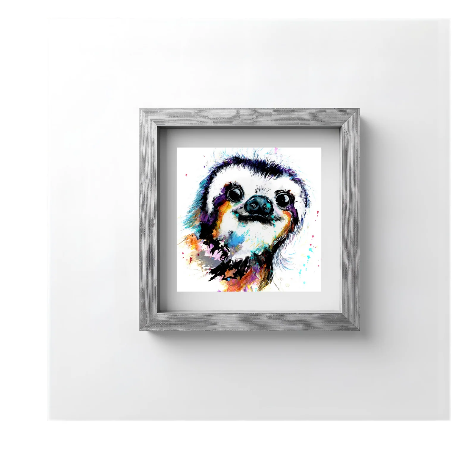 FINE ART PRINT OF SMILEY SLOTH, PART OF THE 'LITTLE MINI TREASURE' ART COLLECTION - Image 3