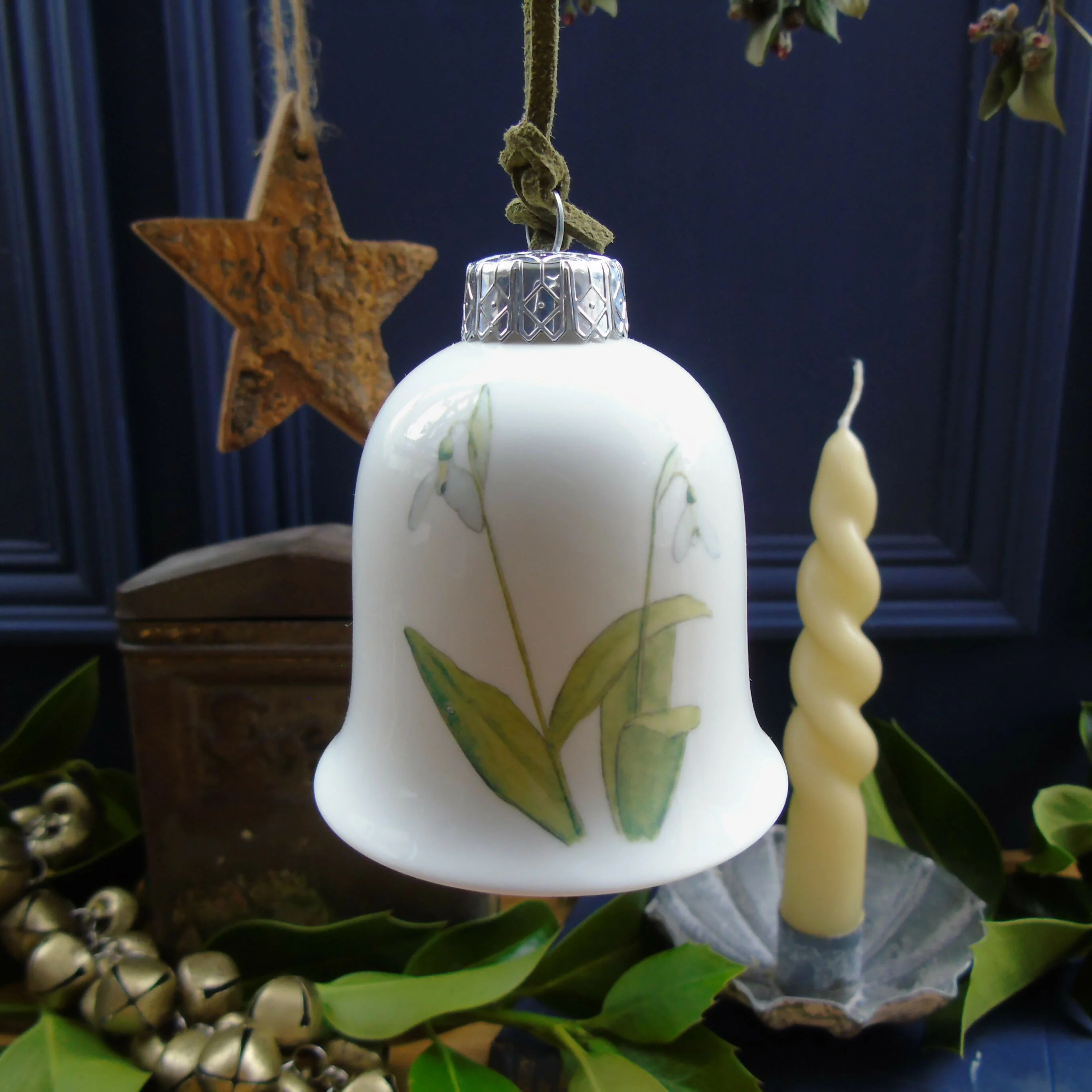 Fine Bone China Snowdrops Bell Decoration - Image 6