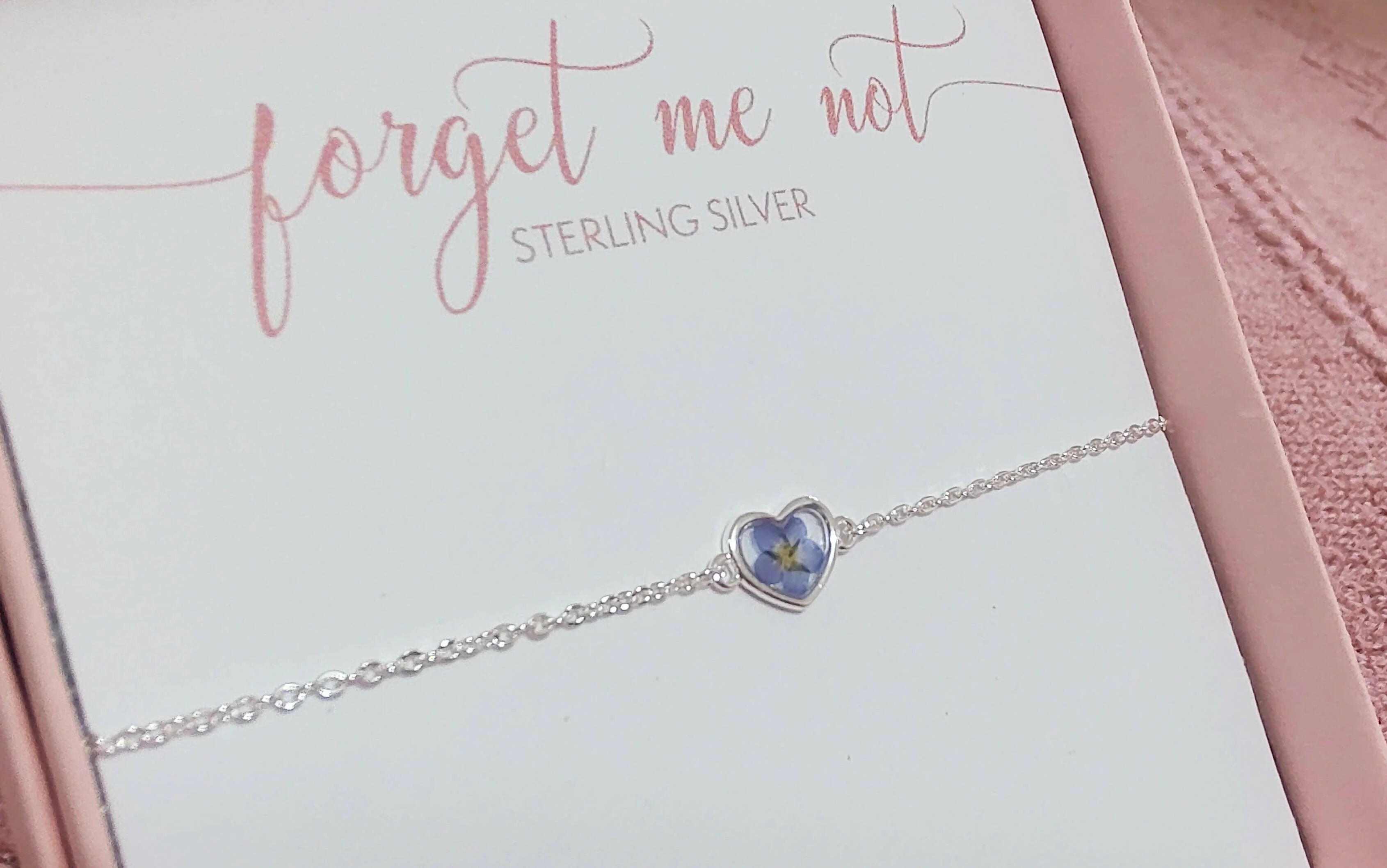 Forget Me Not Dainty Tiny Heart Bracelet Sterling Silver - Image 2
