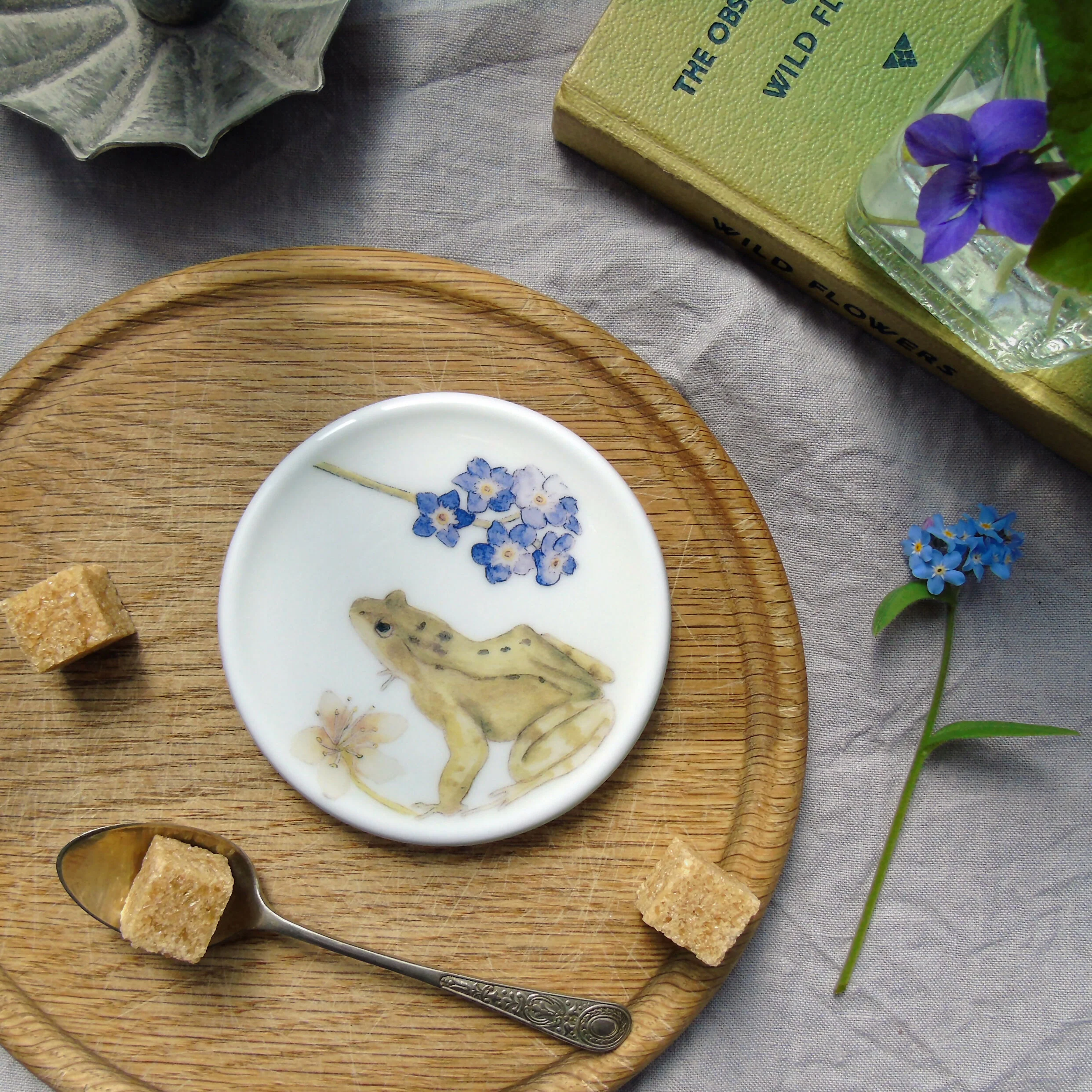 Forget me not Flower and Frog Coaster - Image 2