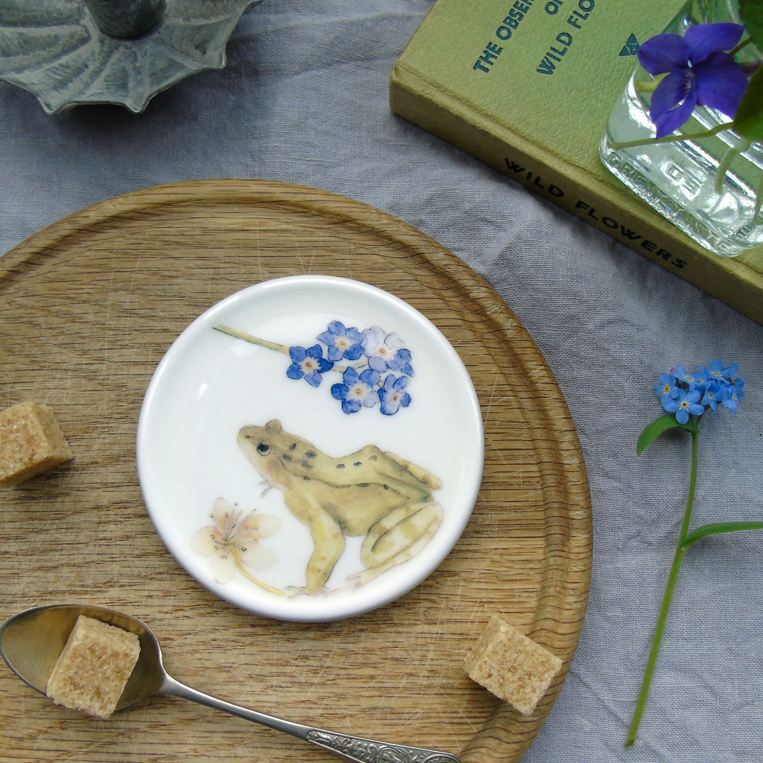 Forget me not Flower and Frog Coaster - Image 3