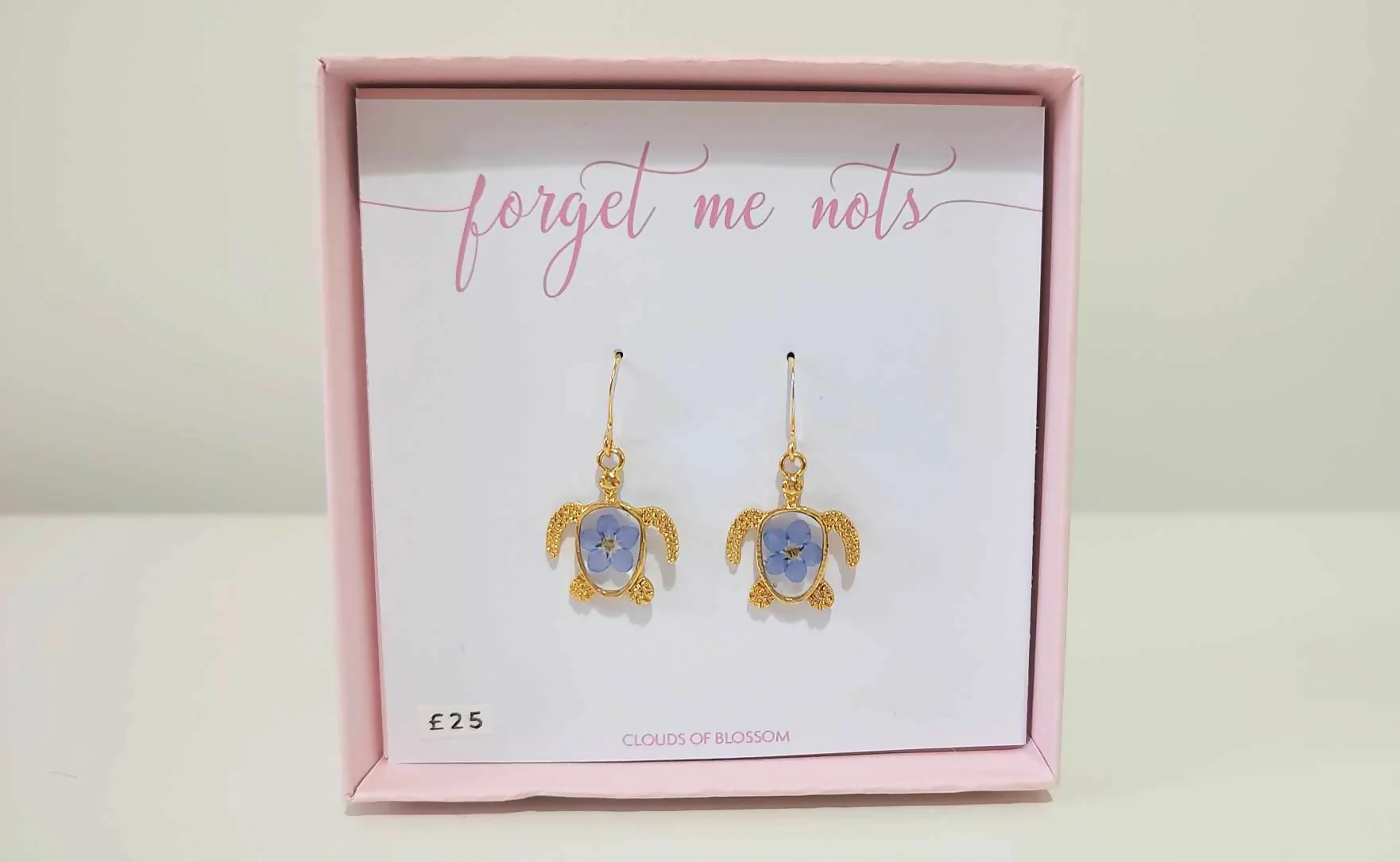 Forget Me Not Gold Plated Turtle Earrings