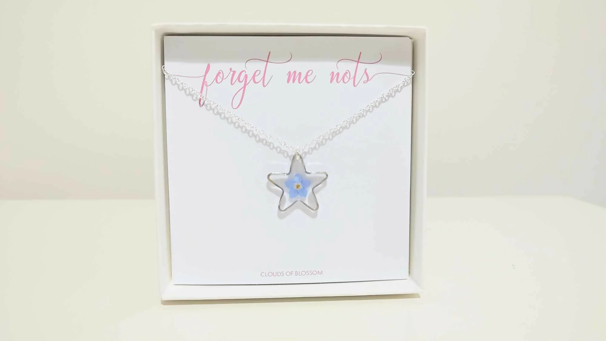 Forget Me Not Silver Plated Star Necklace