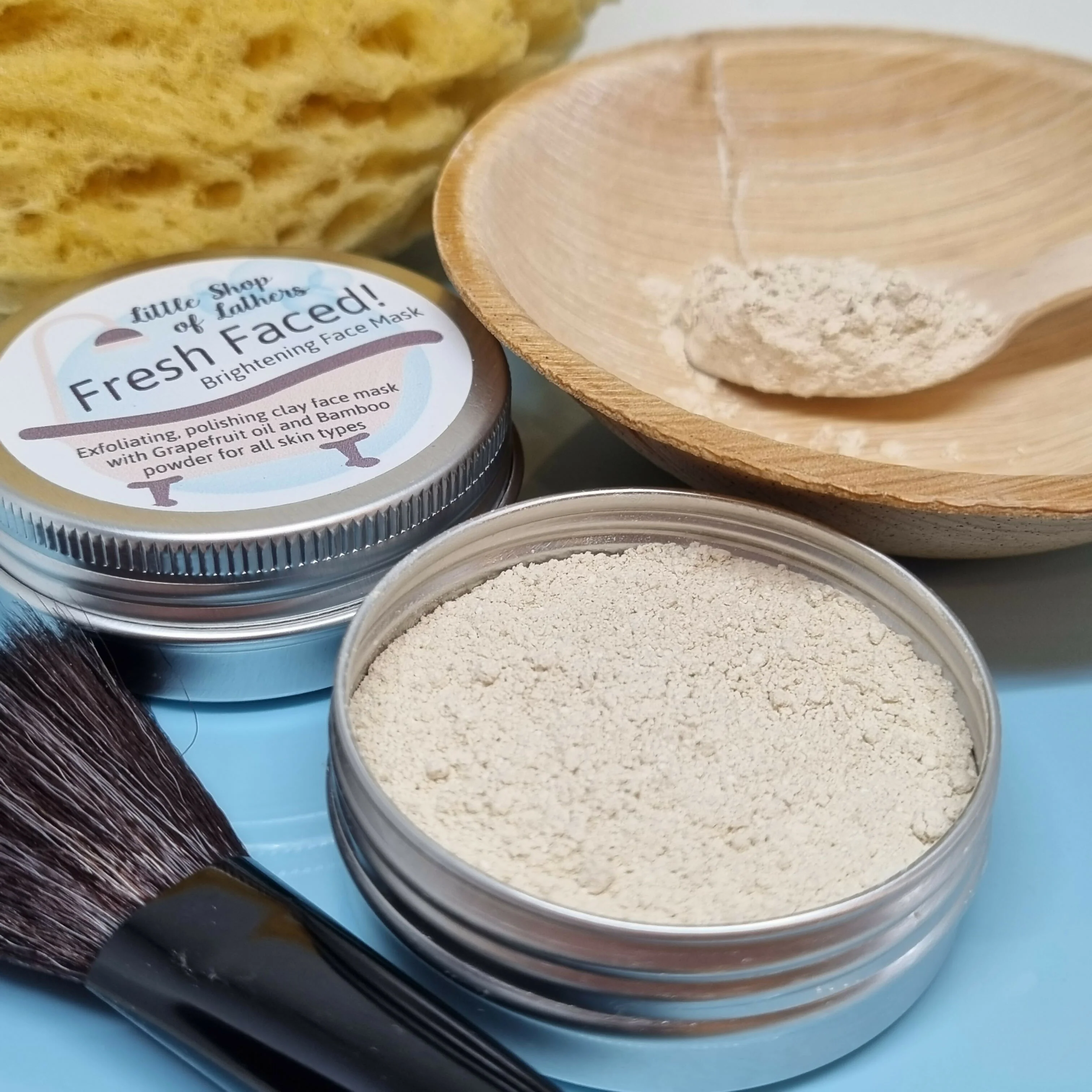 French Clay Exfoliating Essential Oil Face Mask - Brightening - Grapefruit and Bamboo Powder - Image 2