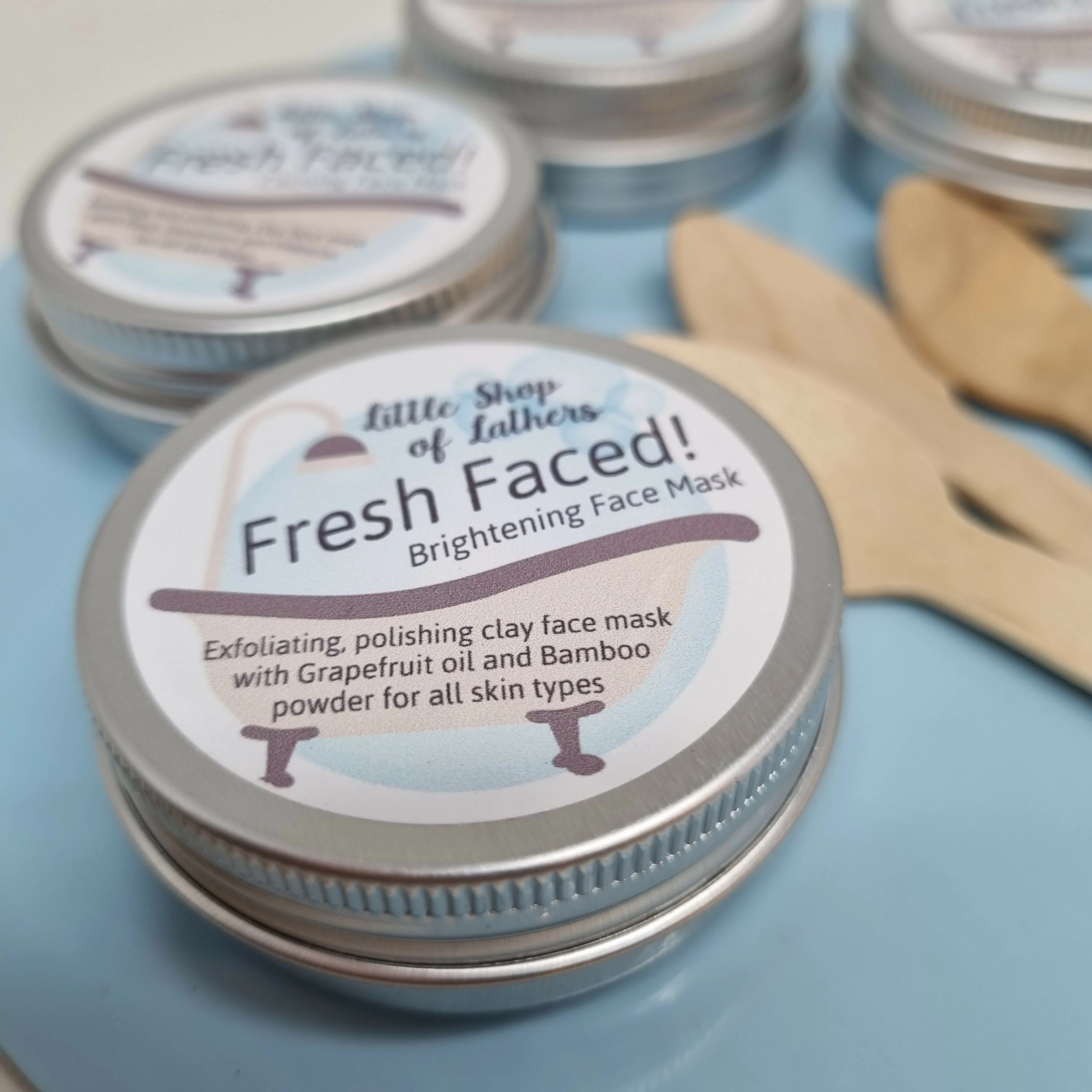 French Clay Exfoliating Essential Oil Face Mask - Brightening - Grapefruit and Bamboo Powder - Image 3