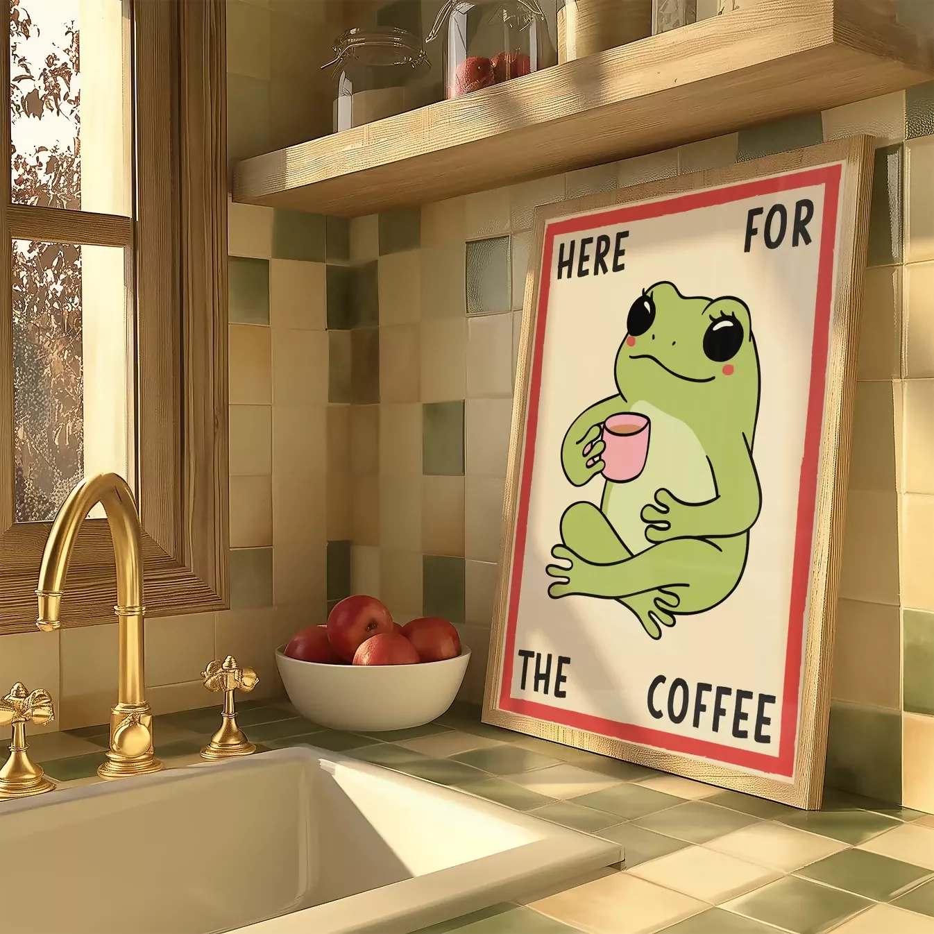 FROG HERE FOR THE COFFEE WALL ART PRINT - Image 3