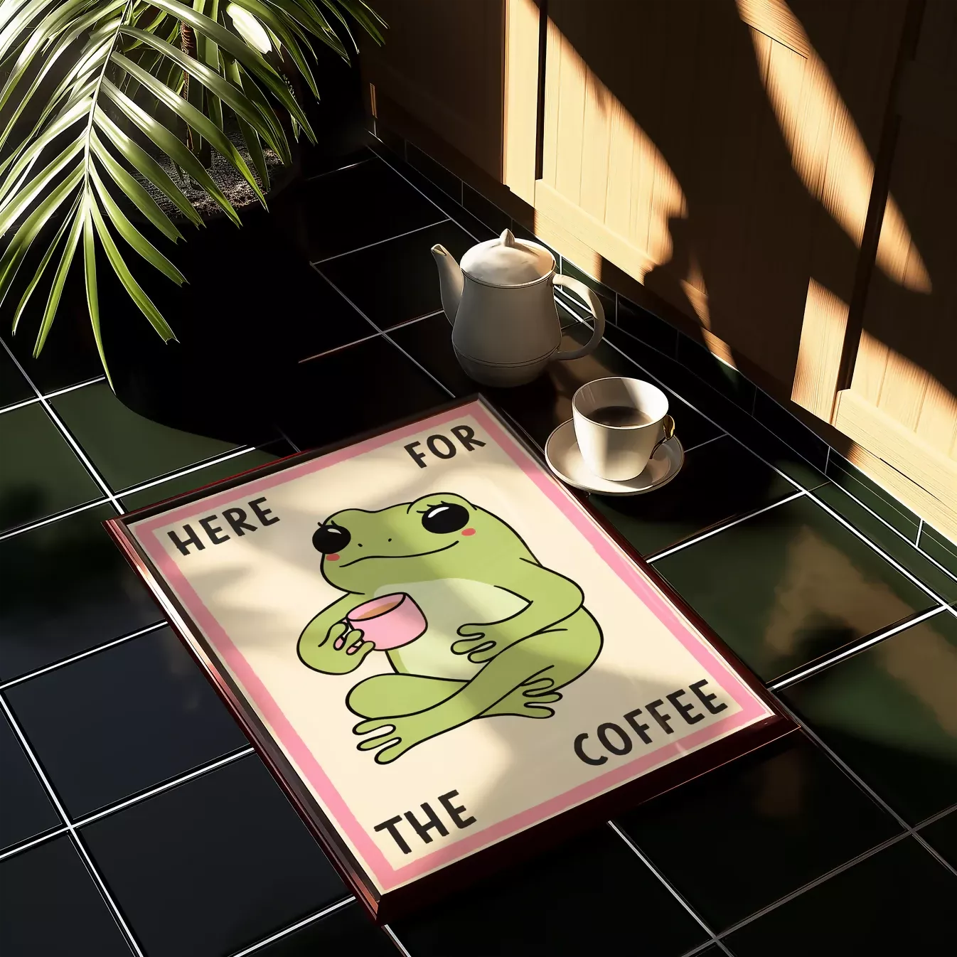 FROG HERE FOR THE COFFEE WALL ART PRINT - Image 4