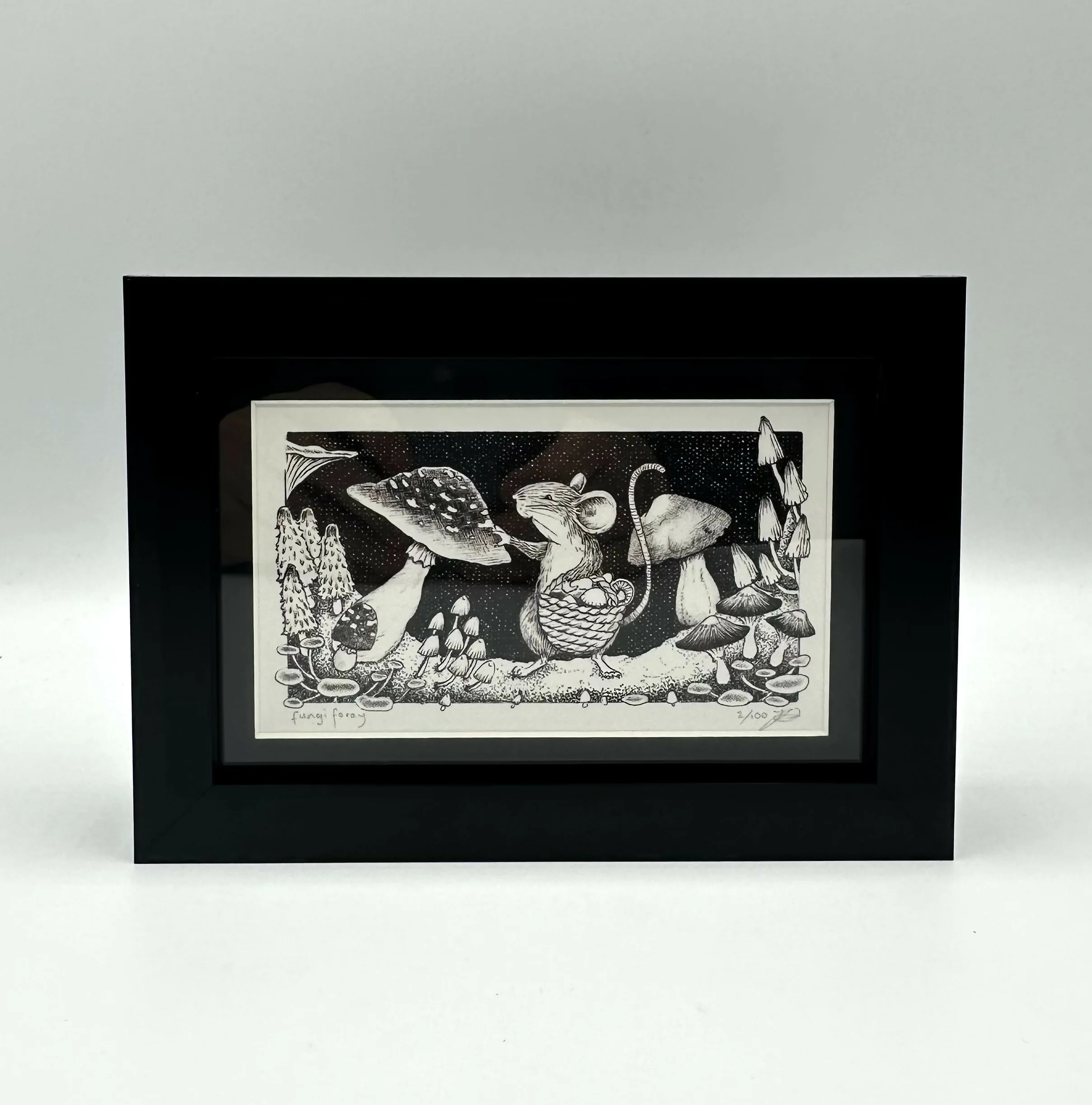 Fungi Foray - Framed Limited Edition Print by Jenny Davies