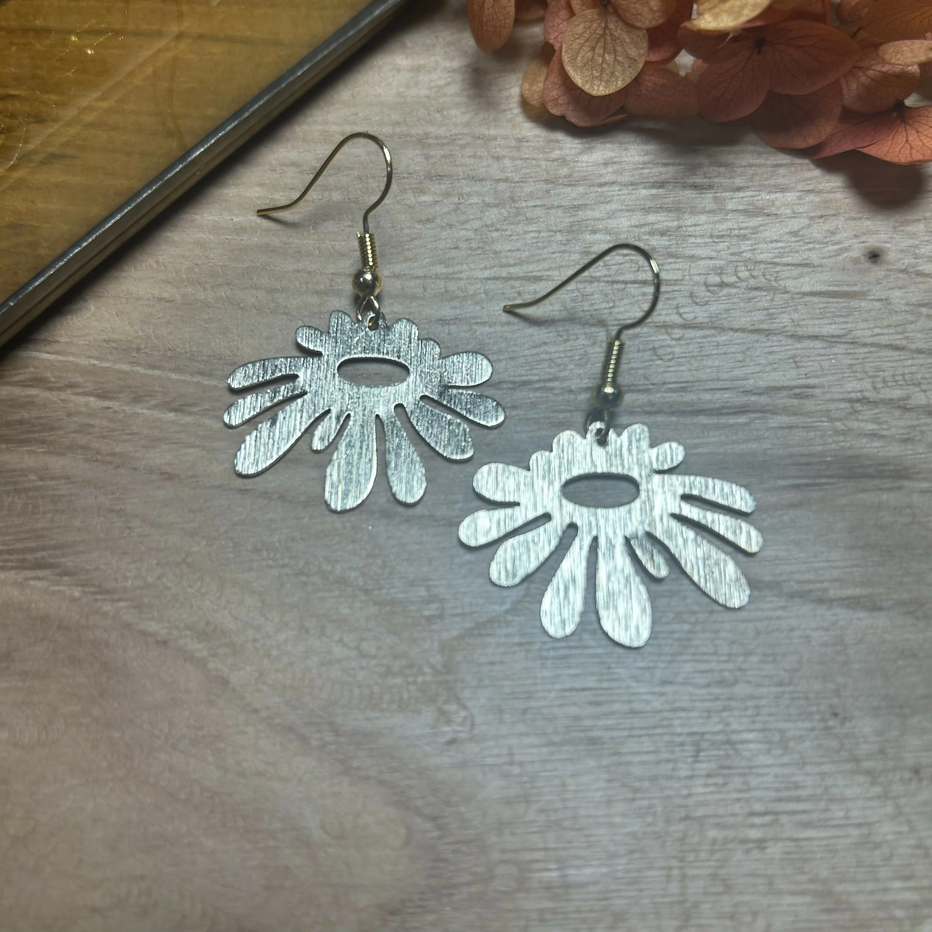 Funky Gold Plated Splash Charm Earrings