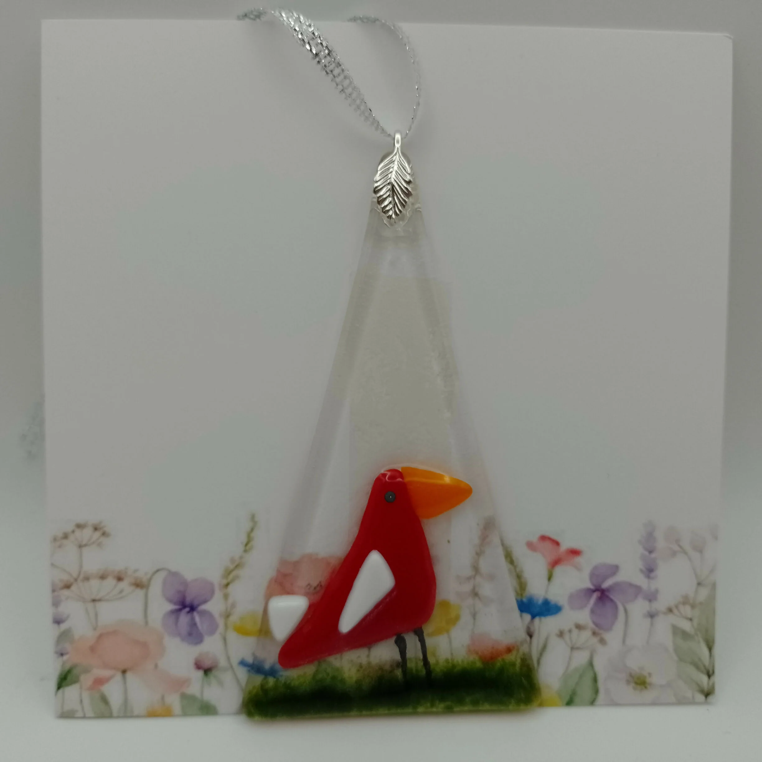 Fused Glass Bird Card