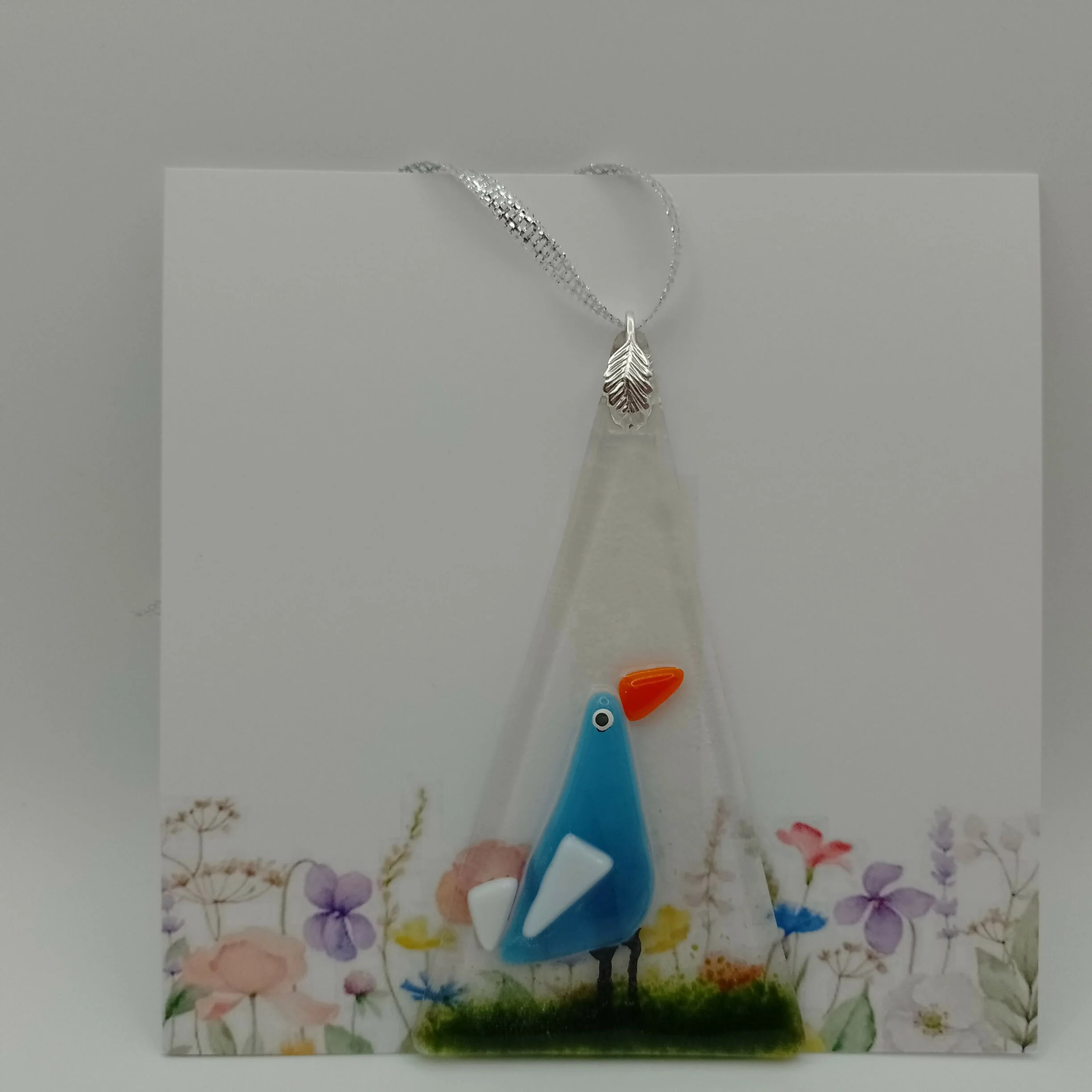 Fused Glass Bird Card