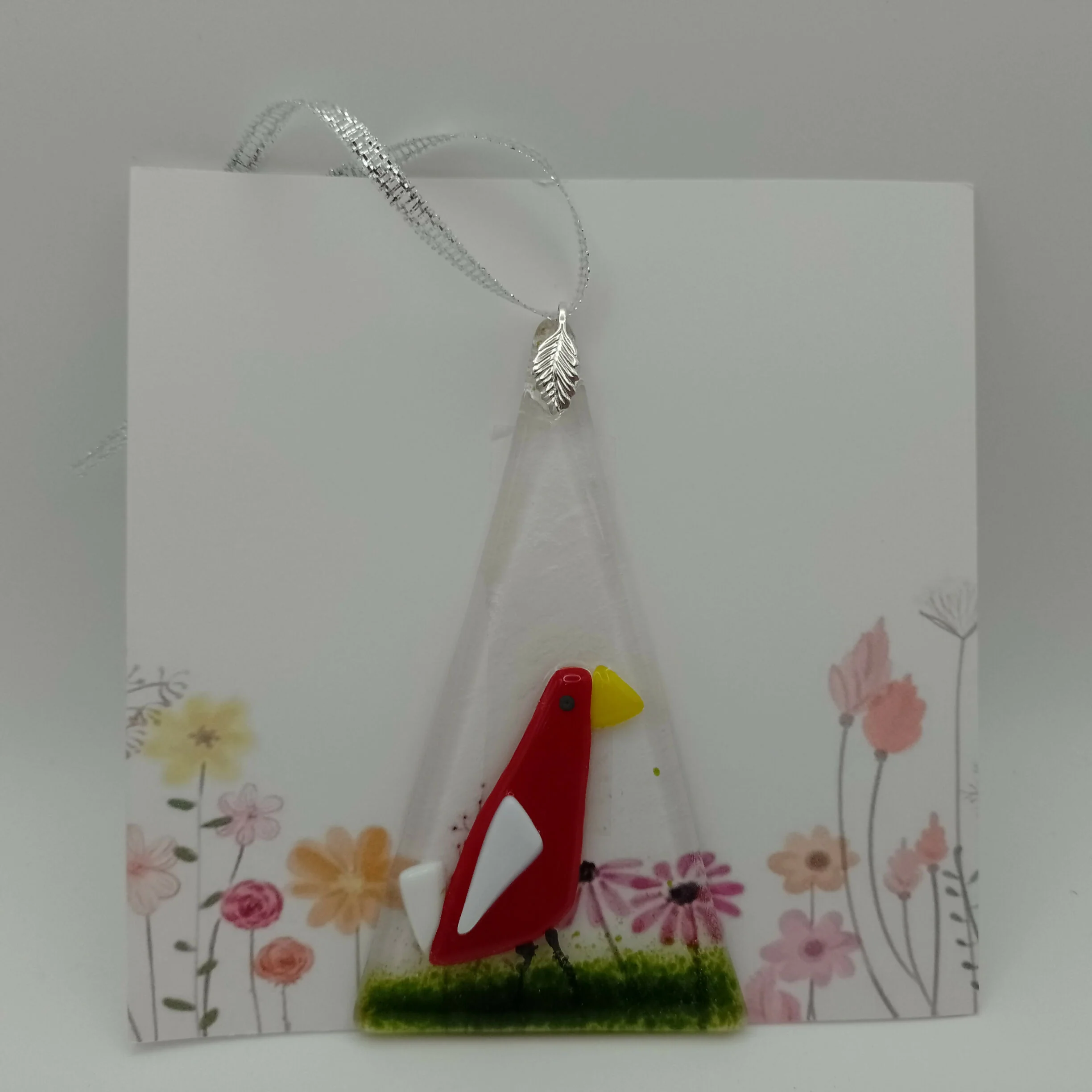 Fused Glass Bird Card