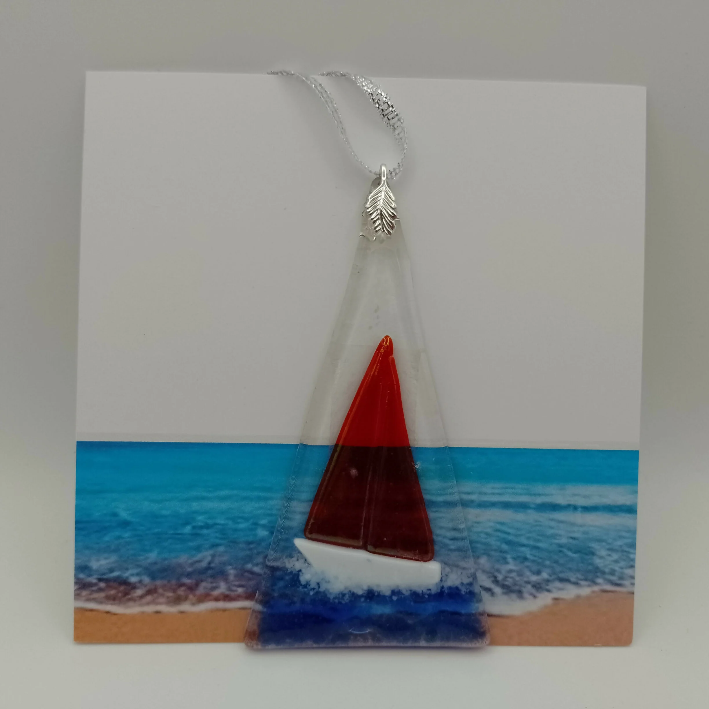 Fused Glass Boat Card