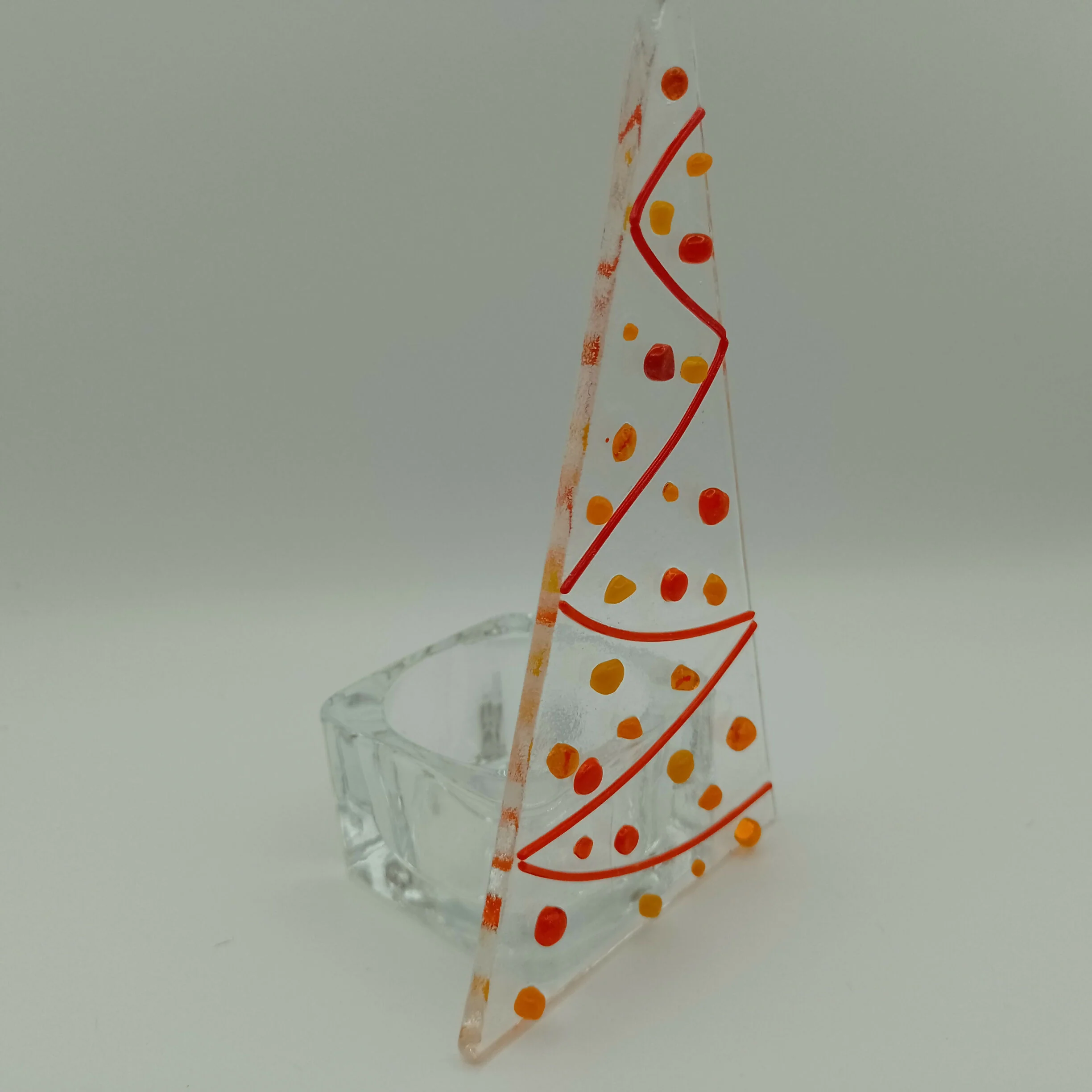 Fused Glass Christmas Tree Tealight - Image 2
