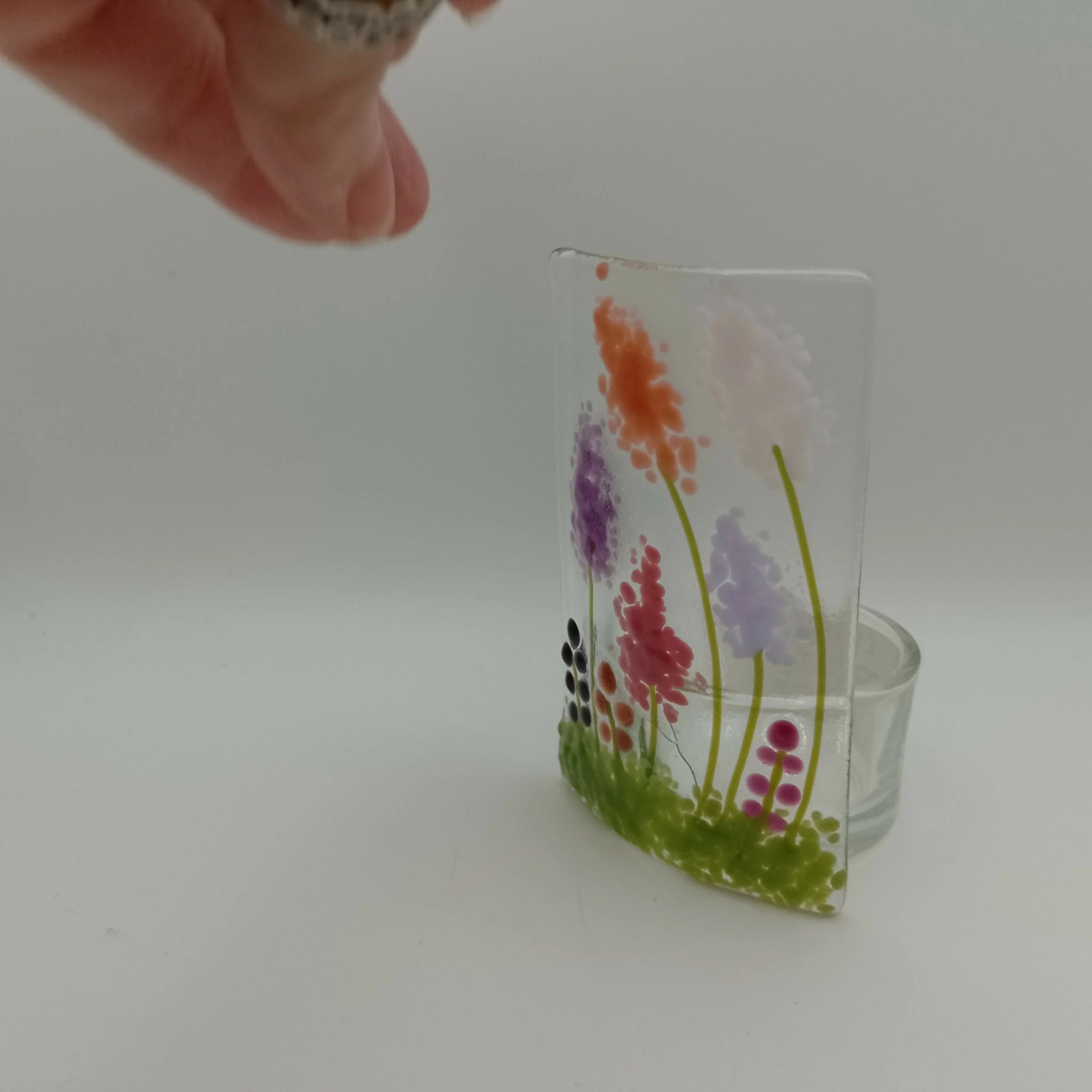 Fused Glass Flower Tealight - Image 3