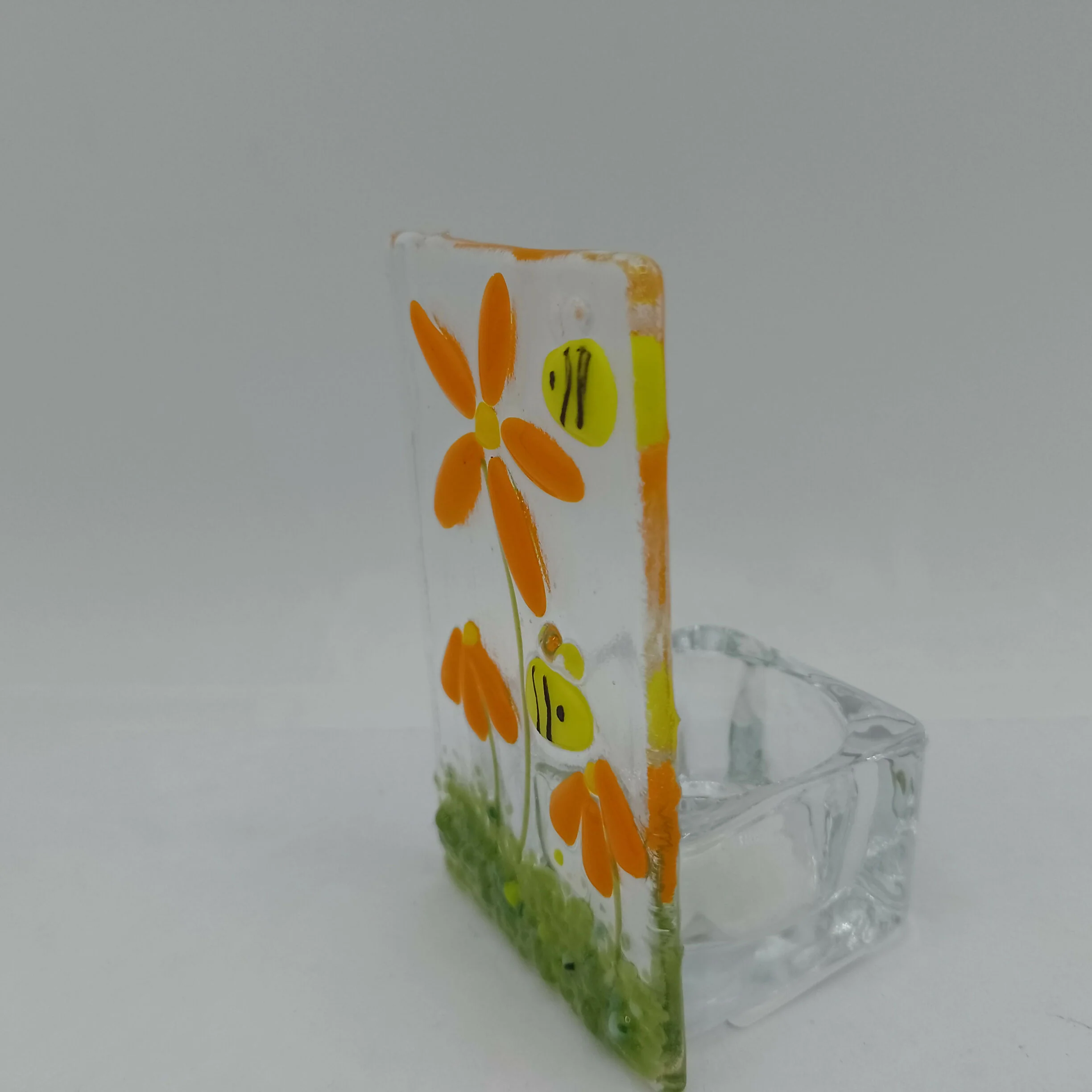 Fused Glass Flower Tealight - Image 2