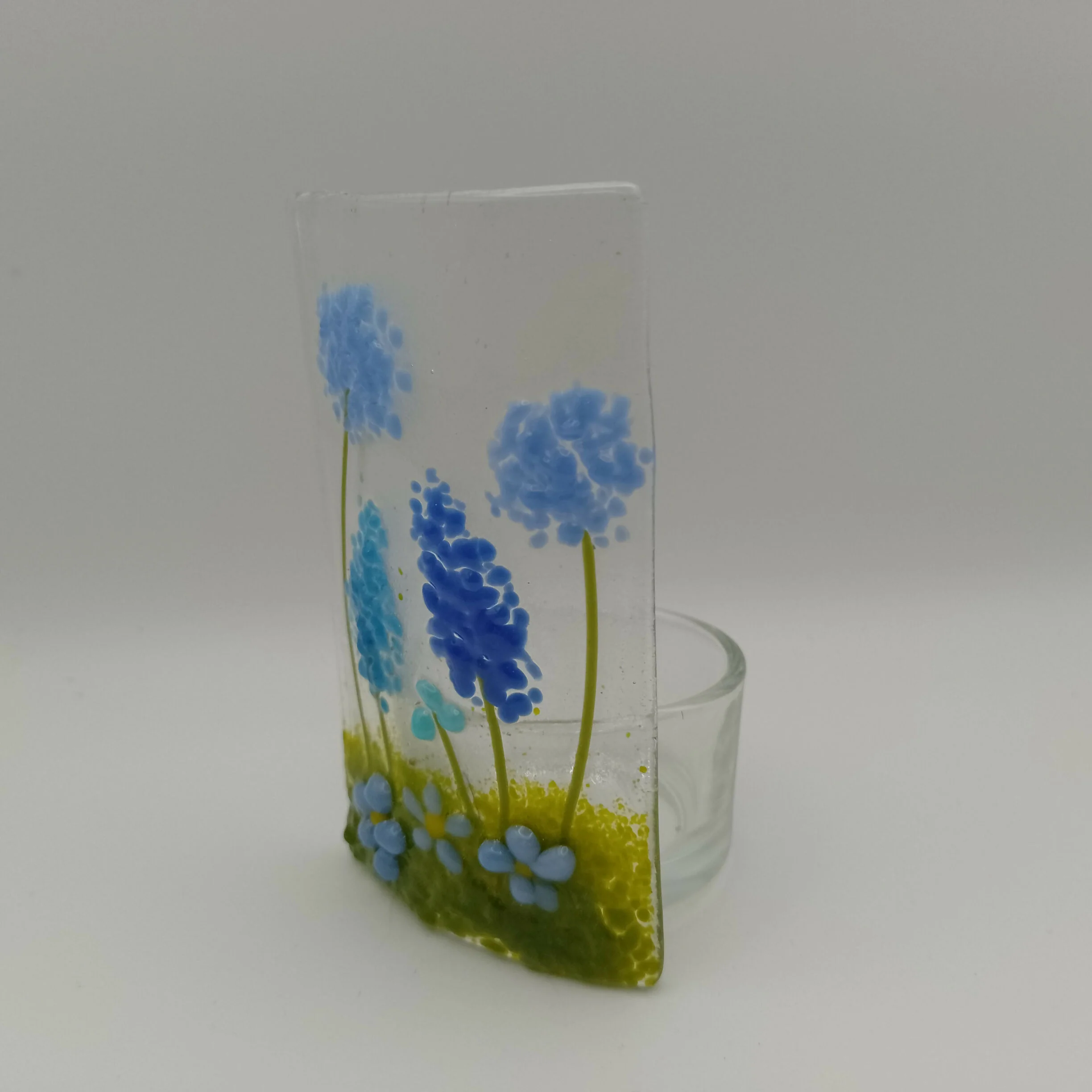 Fused Glass Flowers Tealight Holder - Image 3