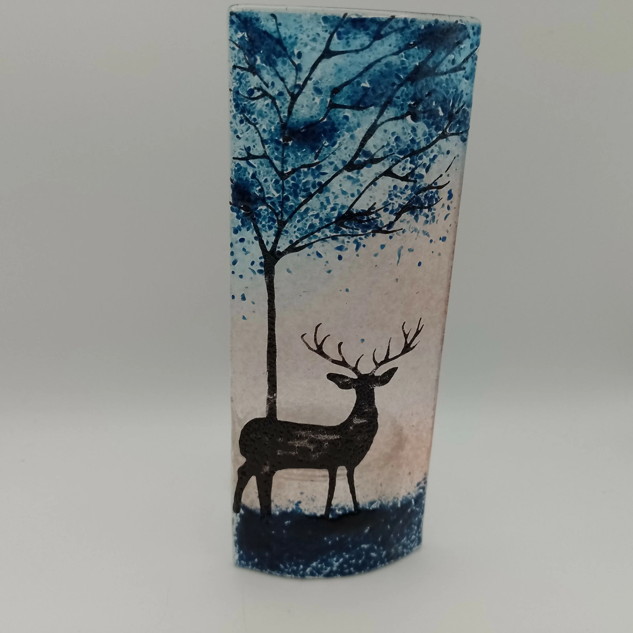 Fused Glass Silhouette Stag Tealight - Image 2