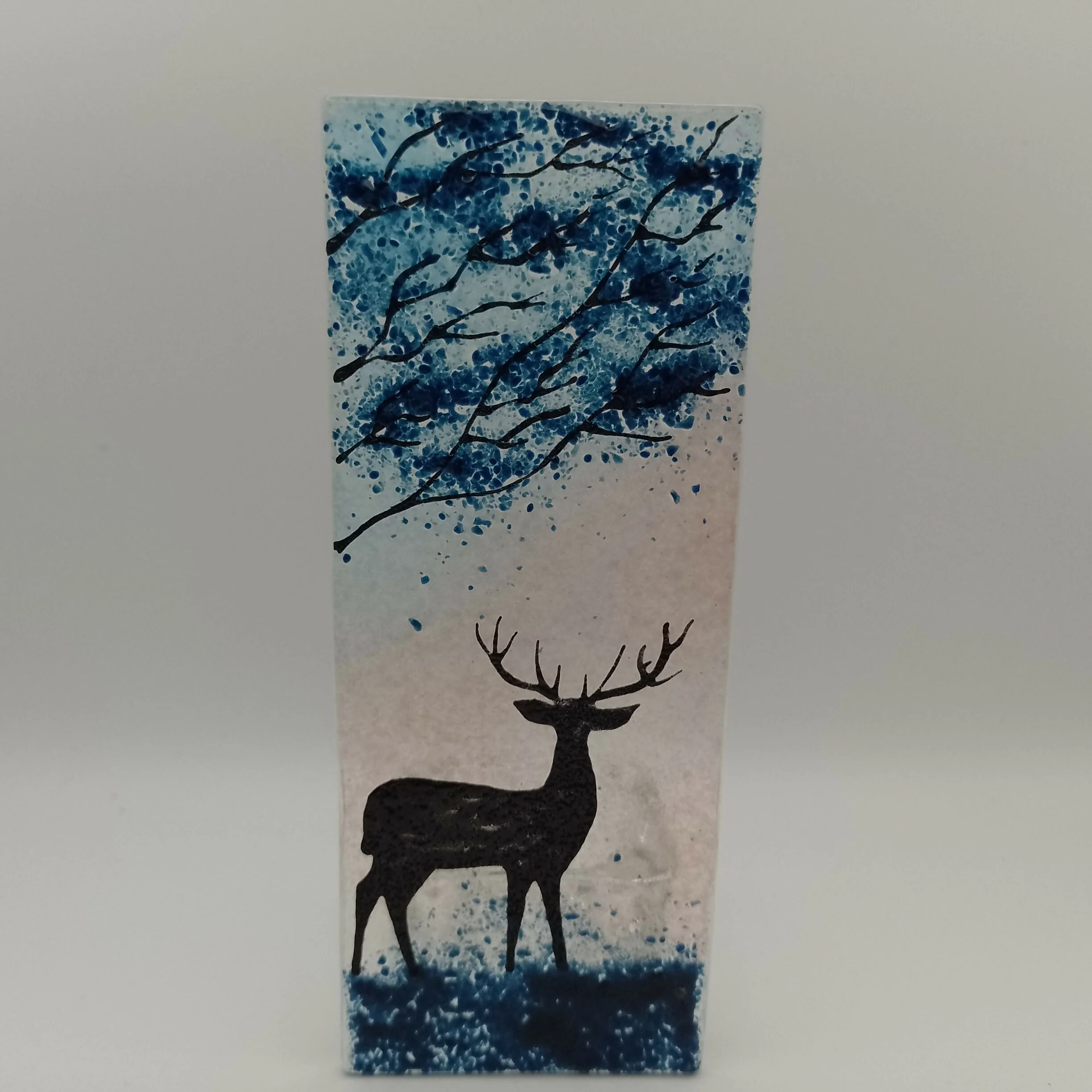 Fused Glass Silhouette Stag Tealight - Image 2