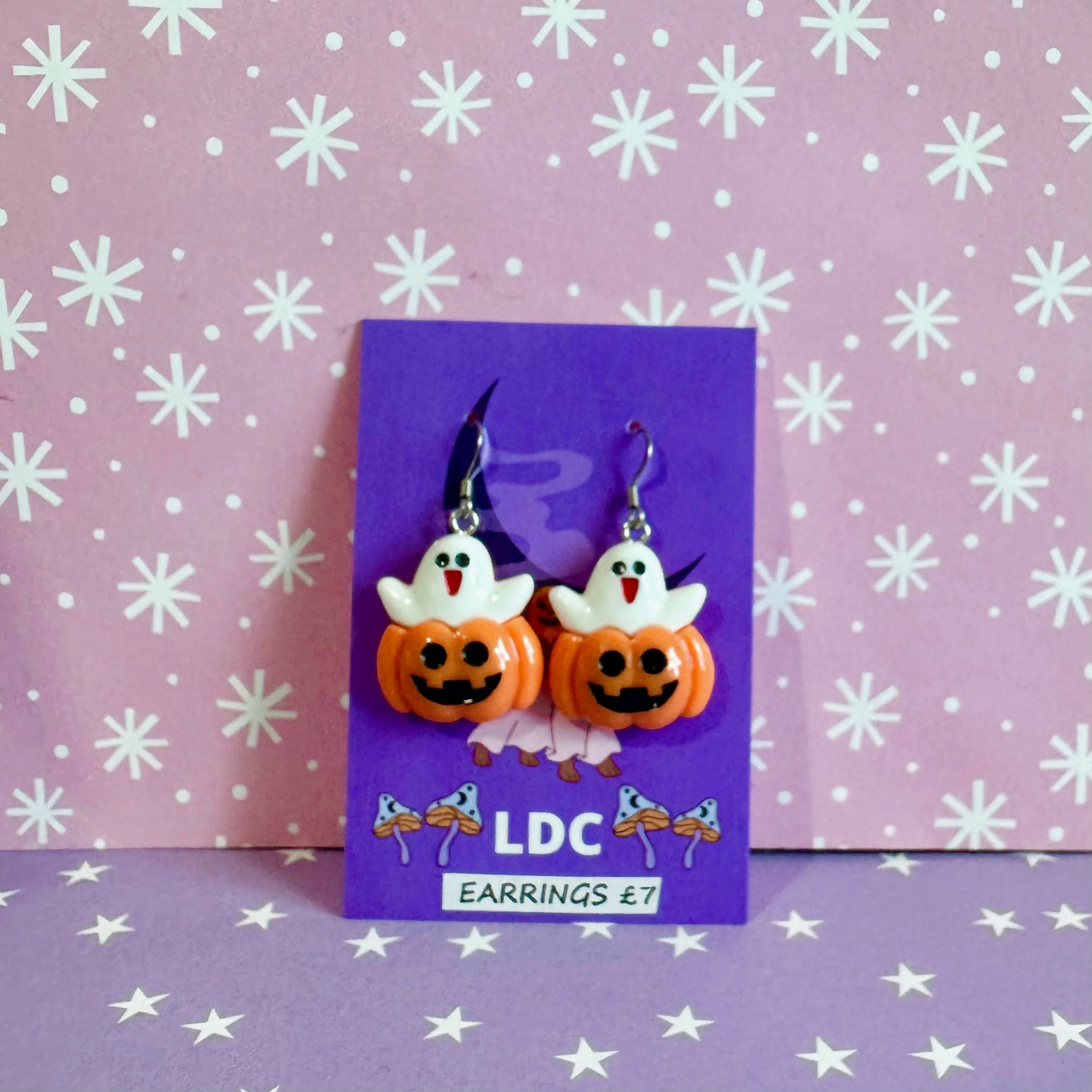 Ghost Pumpkin Earrings - Image 3