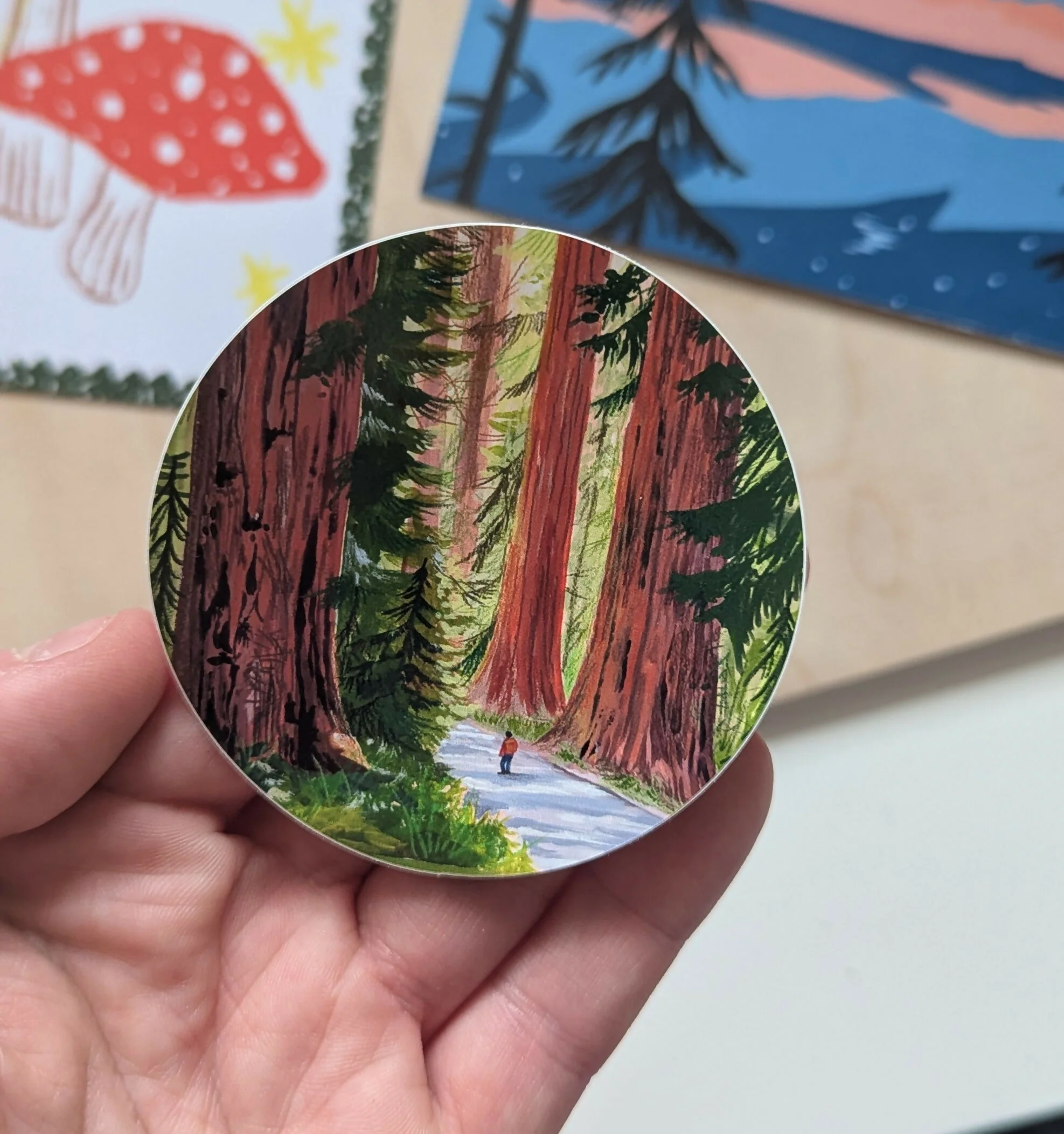 Giant Redwoods Illustrated Vinyl Sticker - Image 2