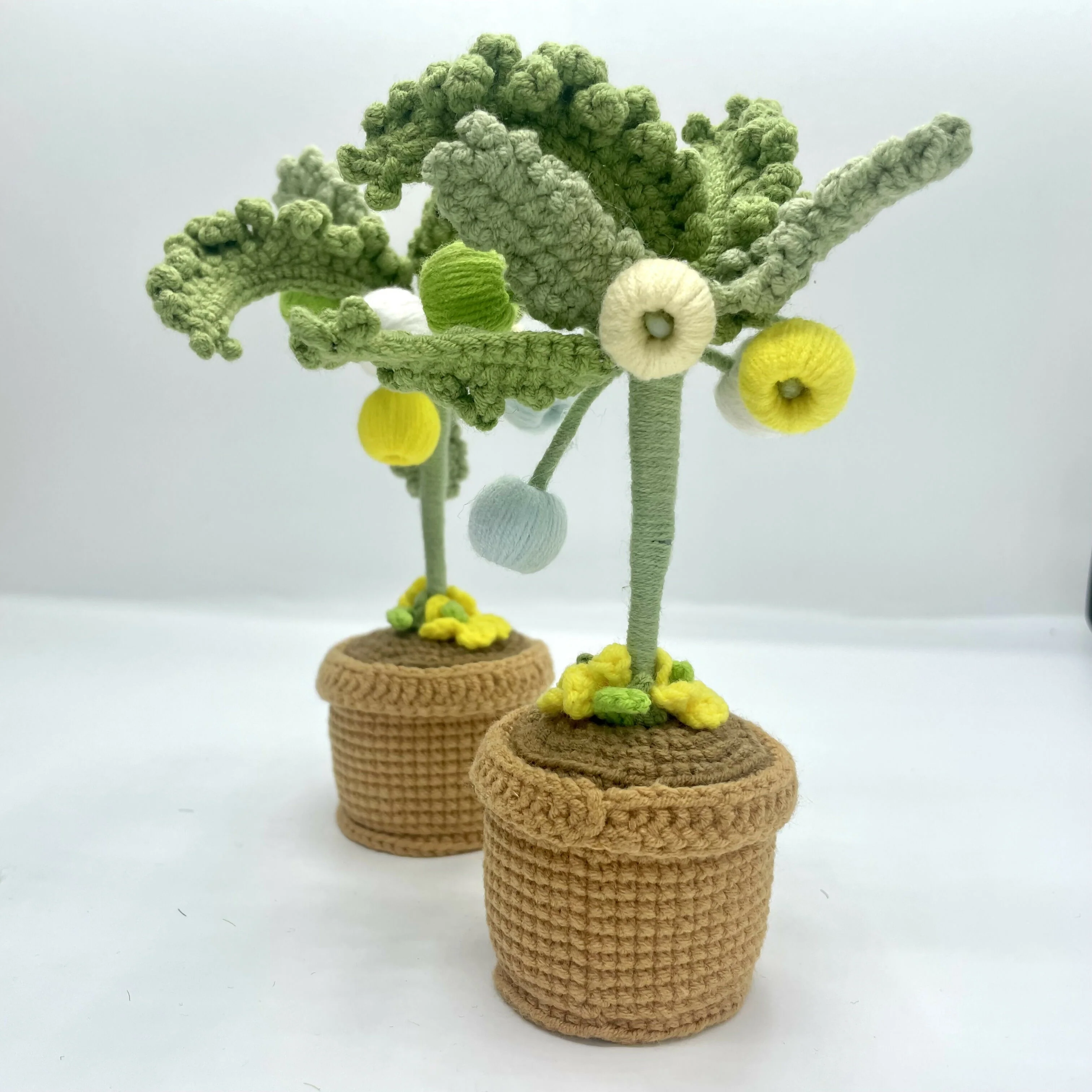 Handmade Crochet Pom Pom Tree – Sculptural Yarn Art