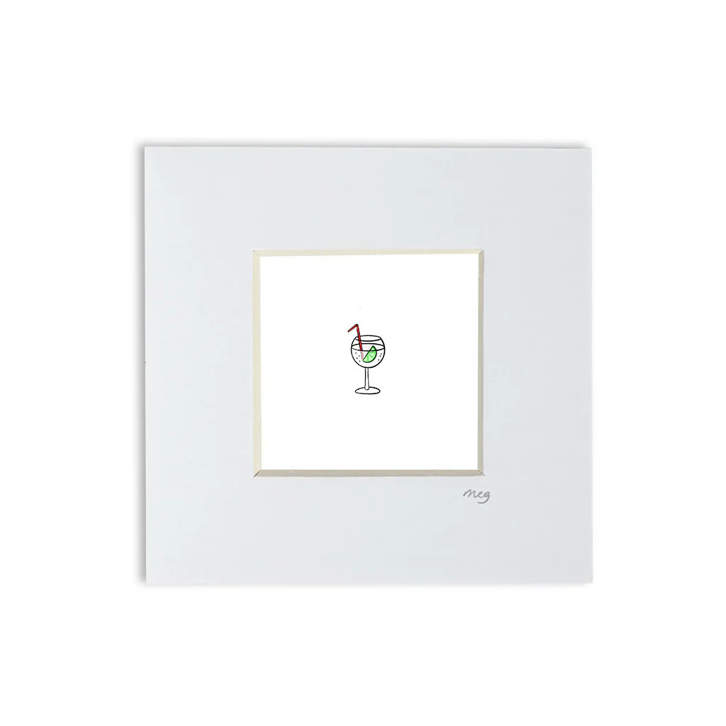Gin 4x4" Mounted Mini Print