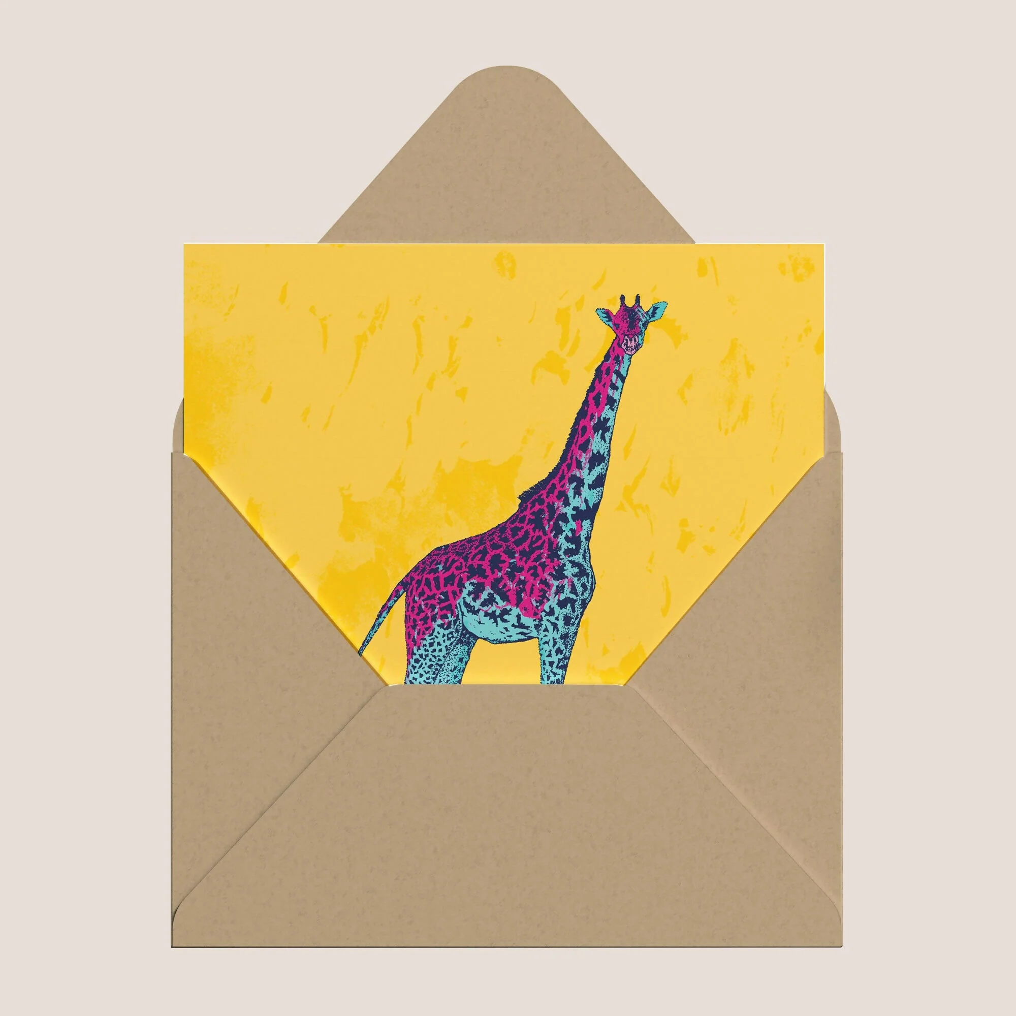 Giraffe - Colourful Animal Greeting Card - Image 2