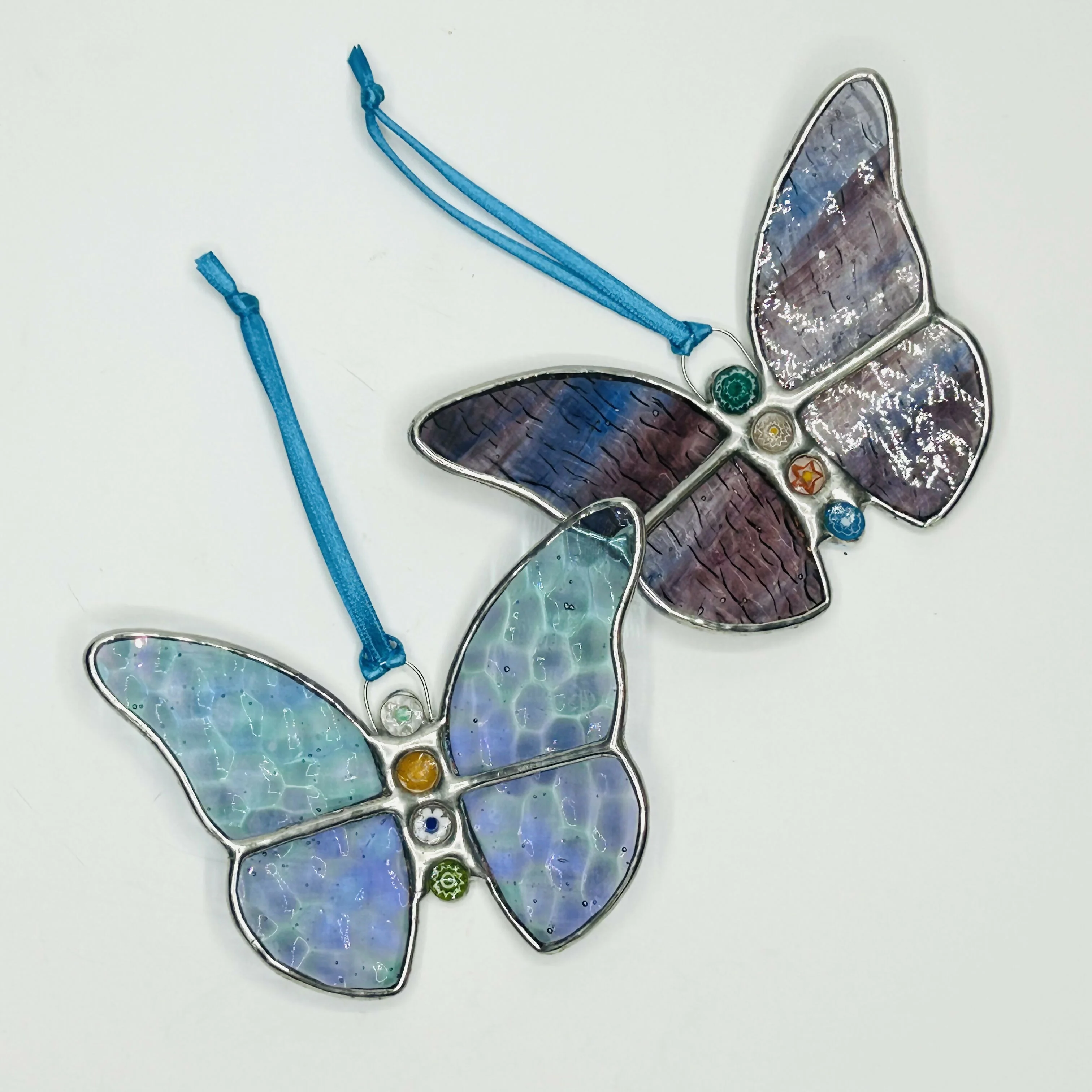 Glass Iridescent Butterfly Hanging Decoration - Image 2