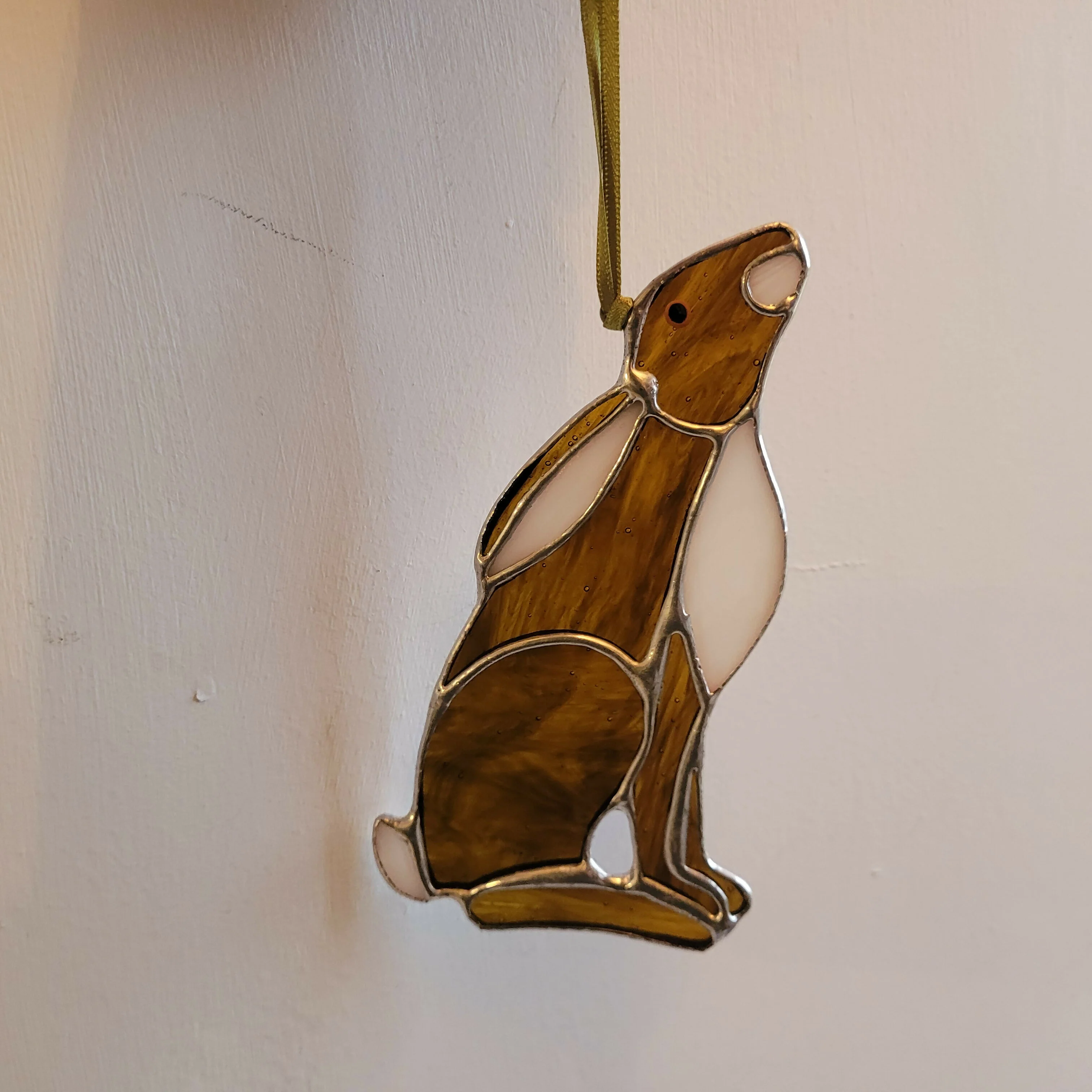 Glass Gazing Hare Decoration