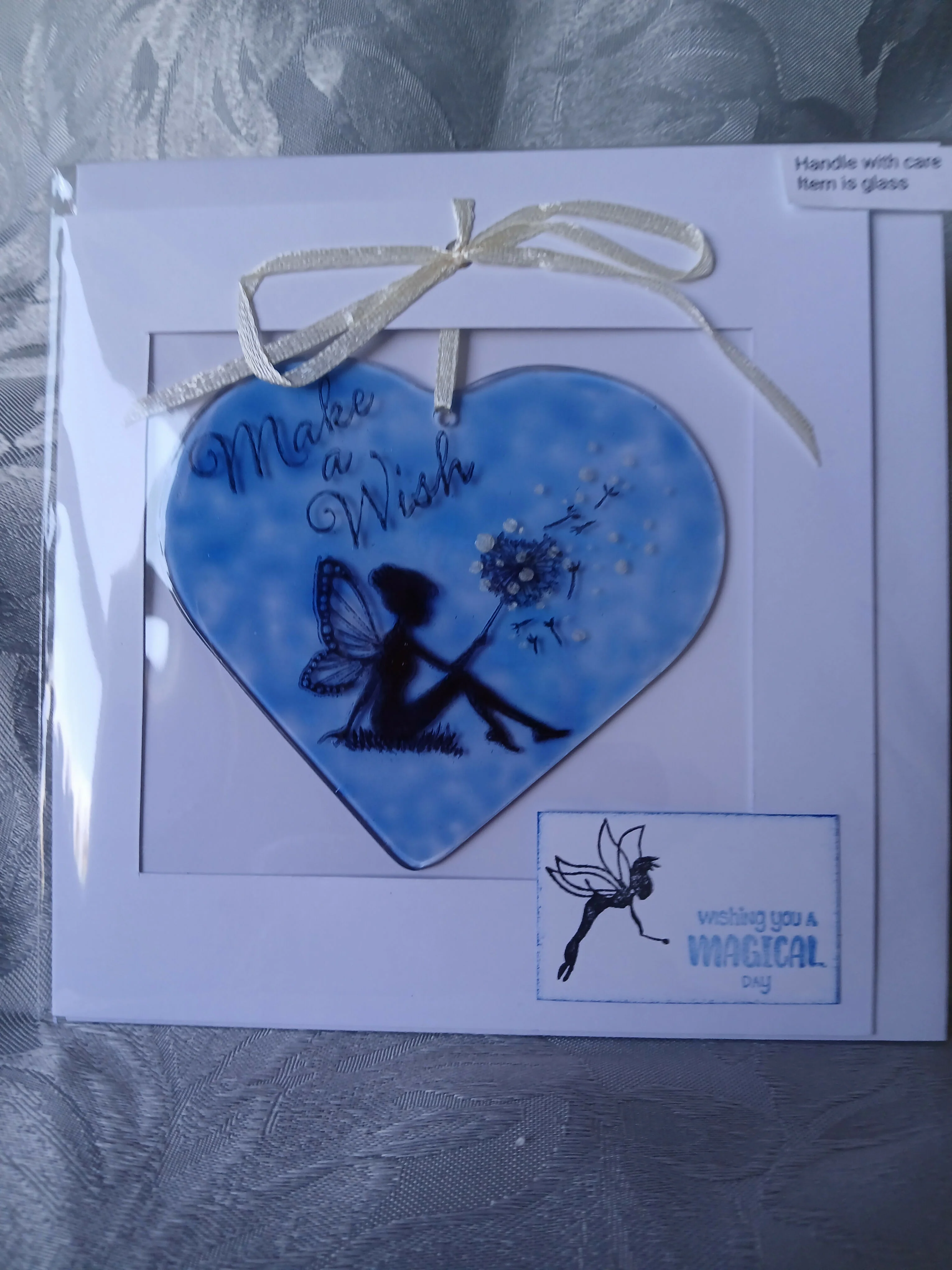 Glass Heart 'Make A Wish' Card and Gift. - Image 2