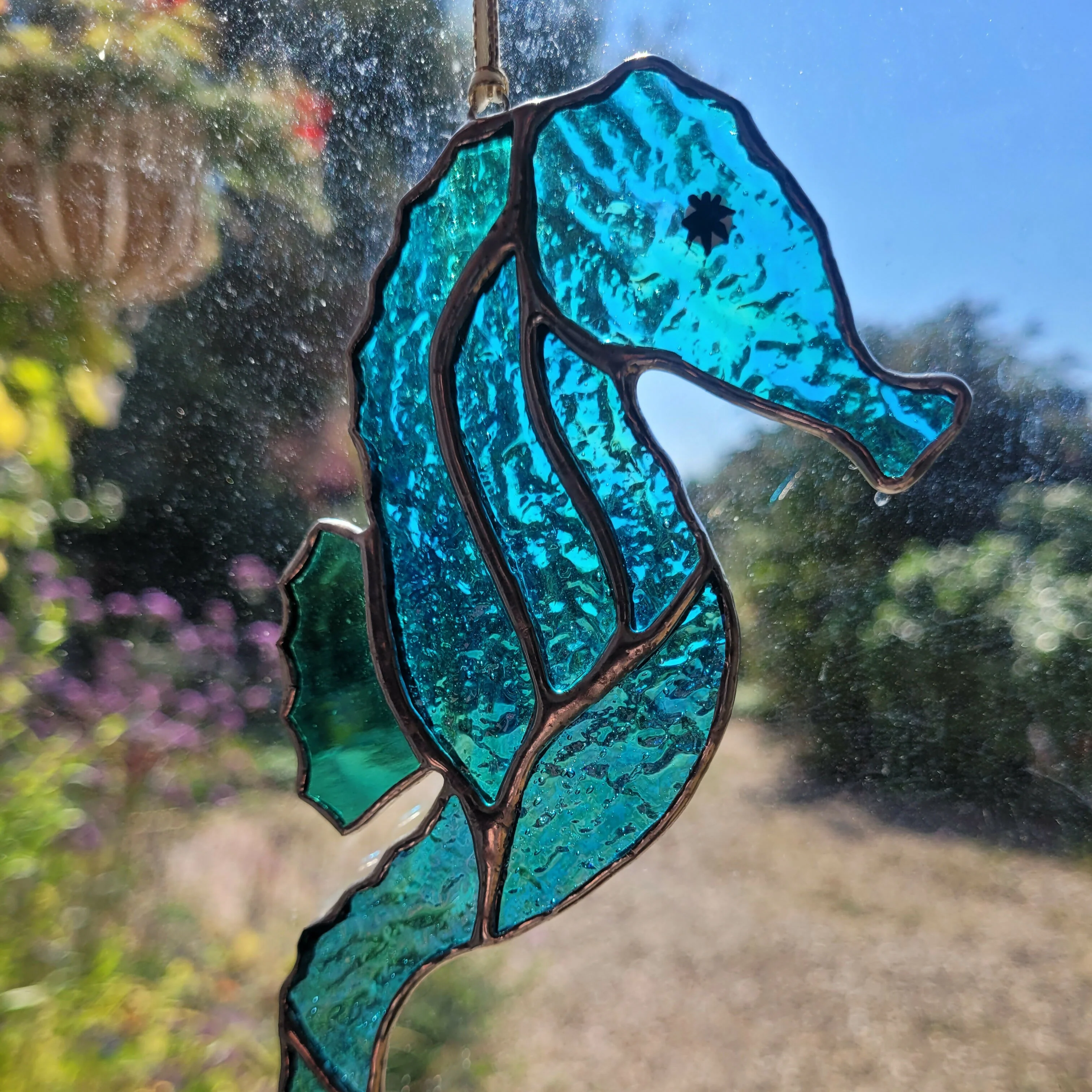 Glass Seahorse Hanging Decoration