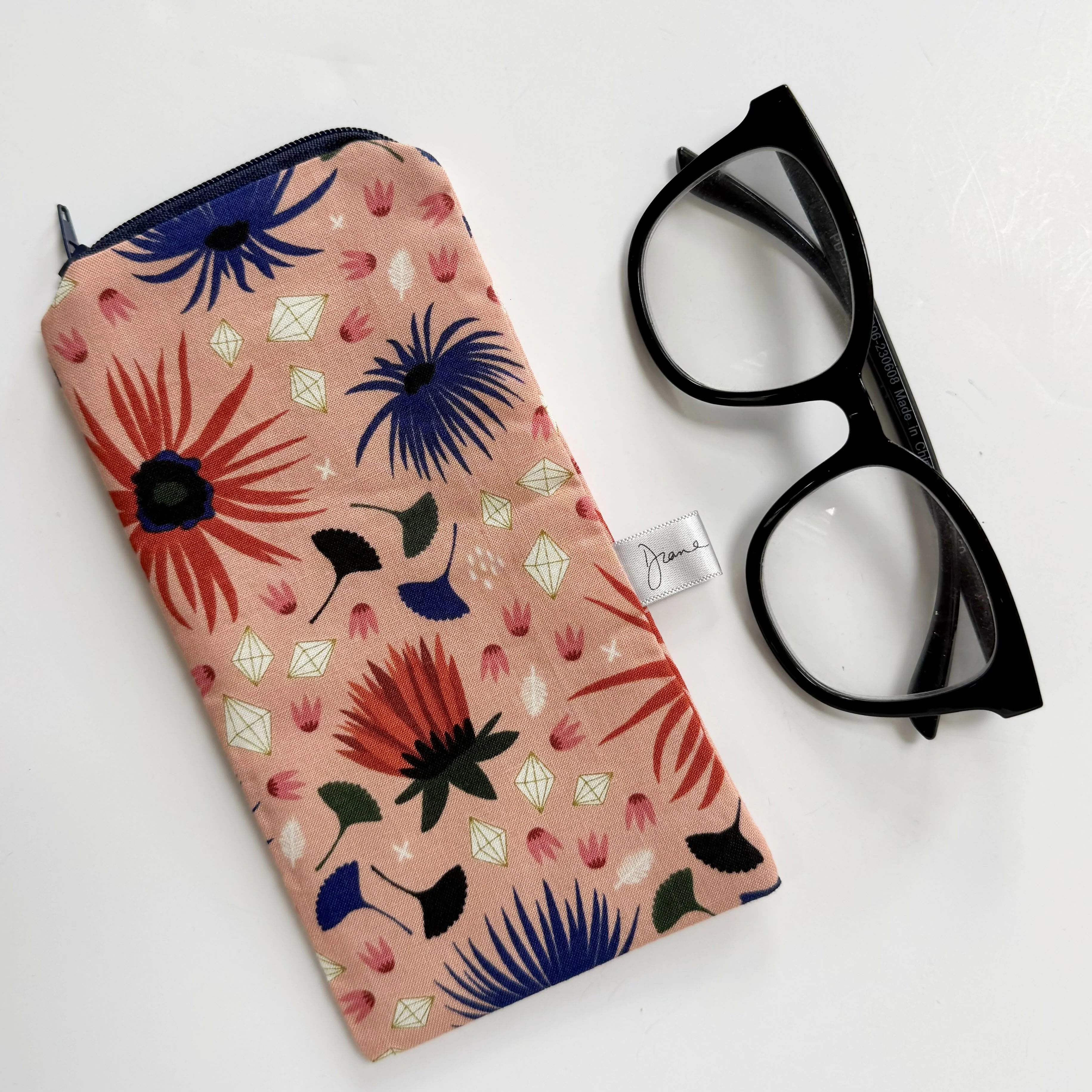 Glasses Case - Orange Floral