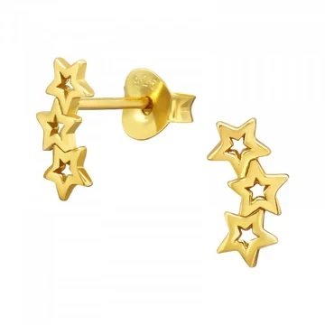 Gold Triple Stars Stud