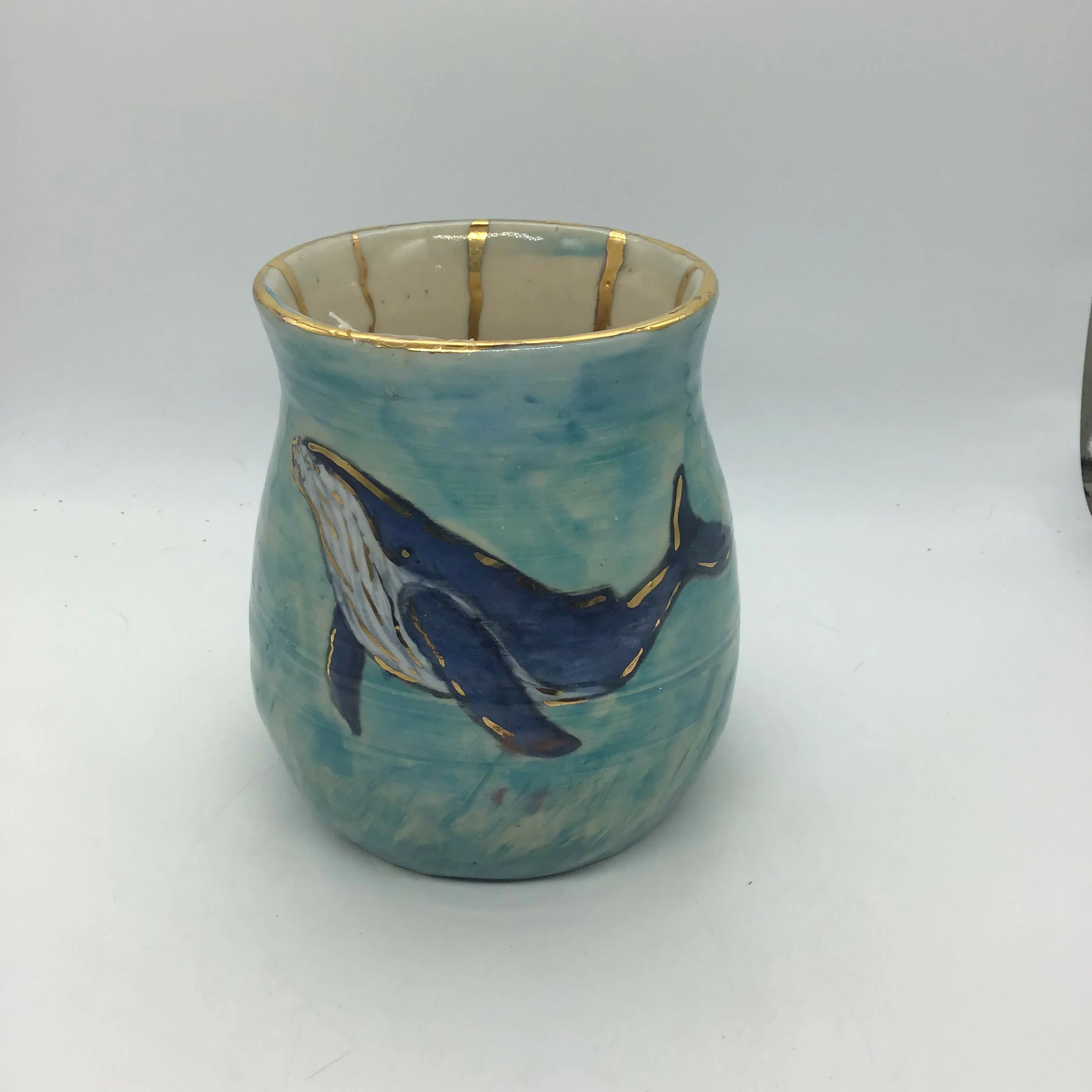 Gold Whale Vase - Image 2