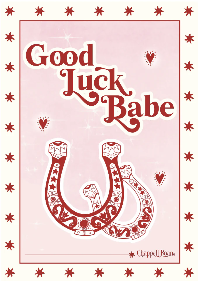 Good Luck Babe Horseshoe Lyric Print - Image 3
