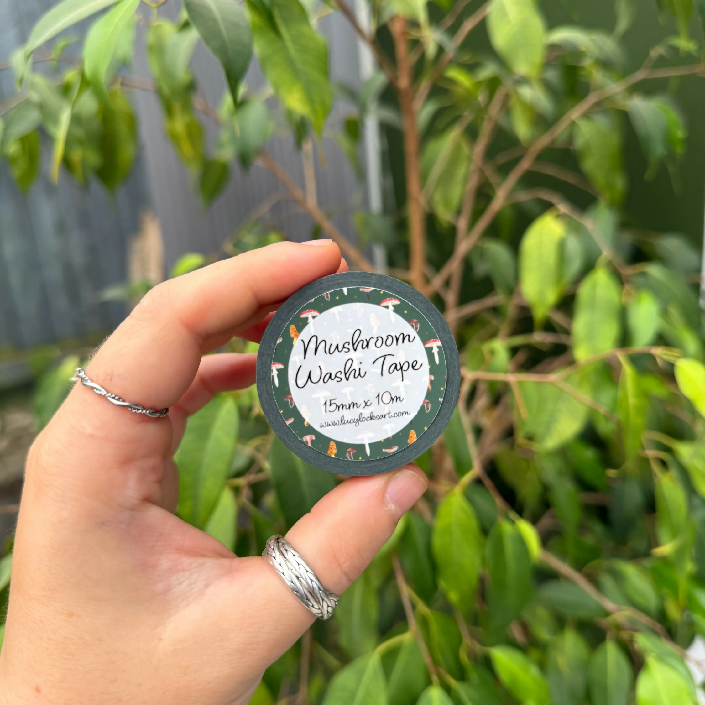 Green Mushroom Washi Tape - Image 2