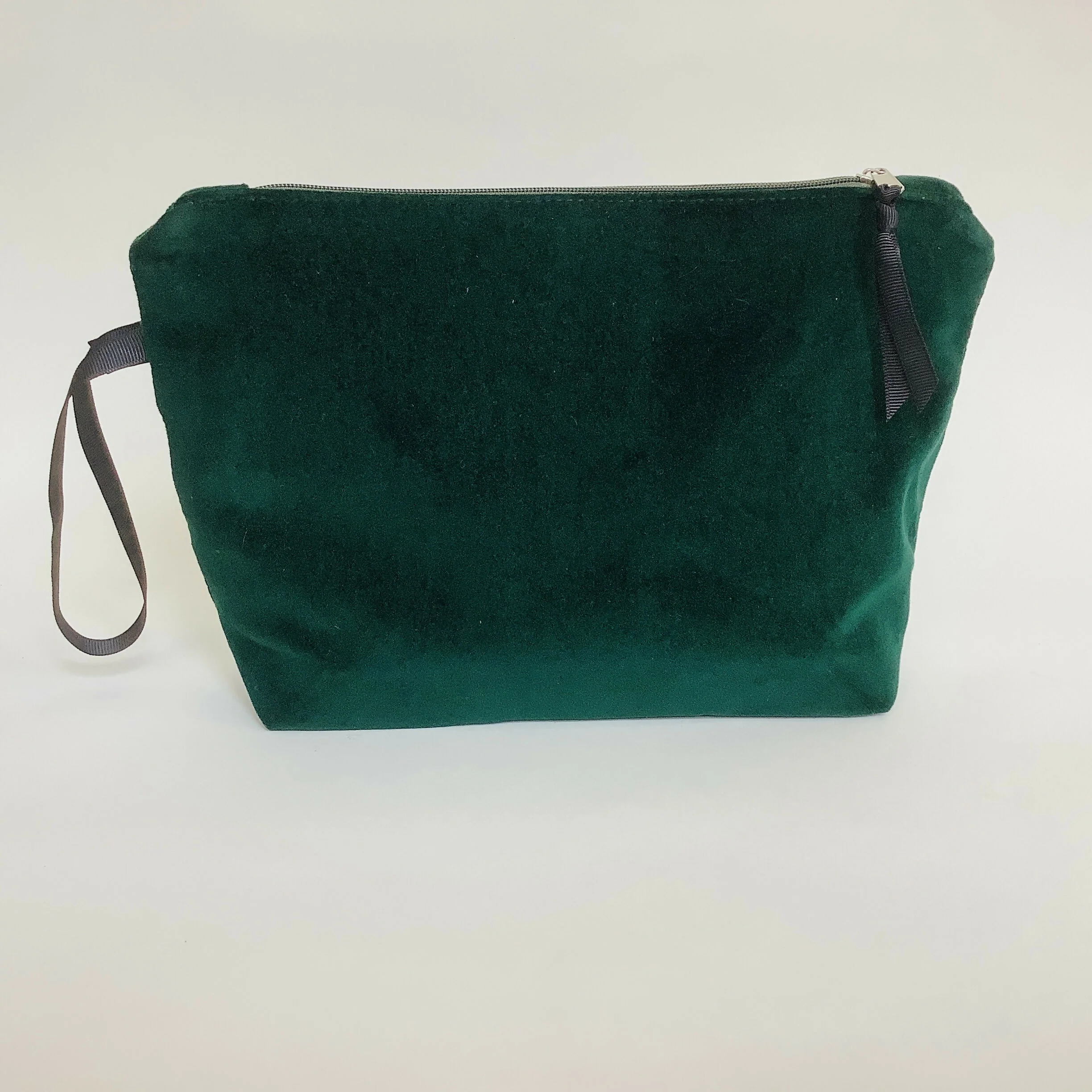 Green Velvet Hummingbird Makeup Bag - Image 3