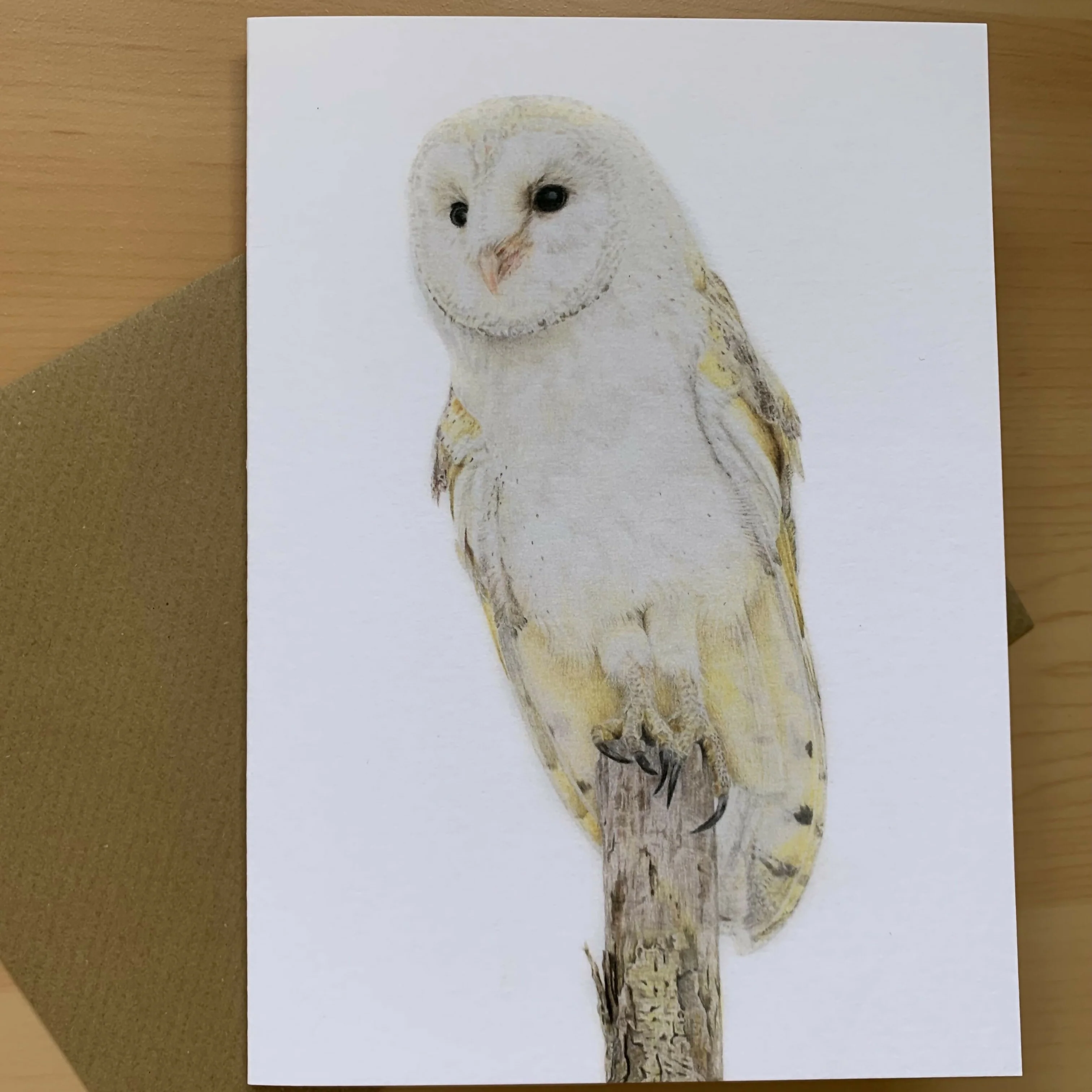 Greeting Card of a Barn Owl. Blank Inside - Image 2