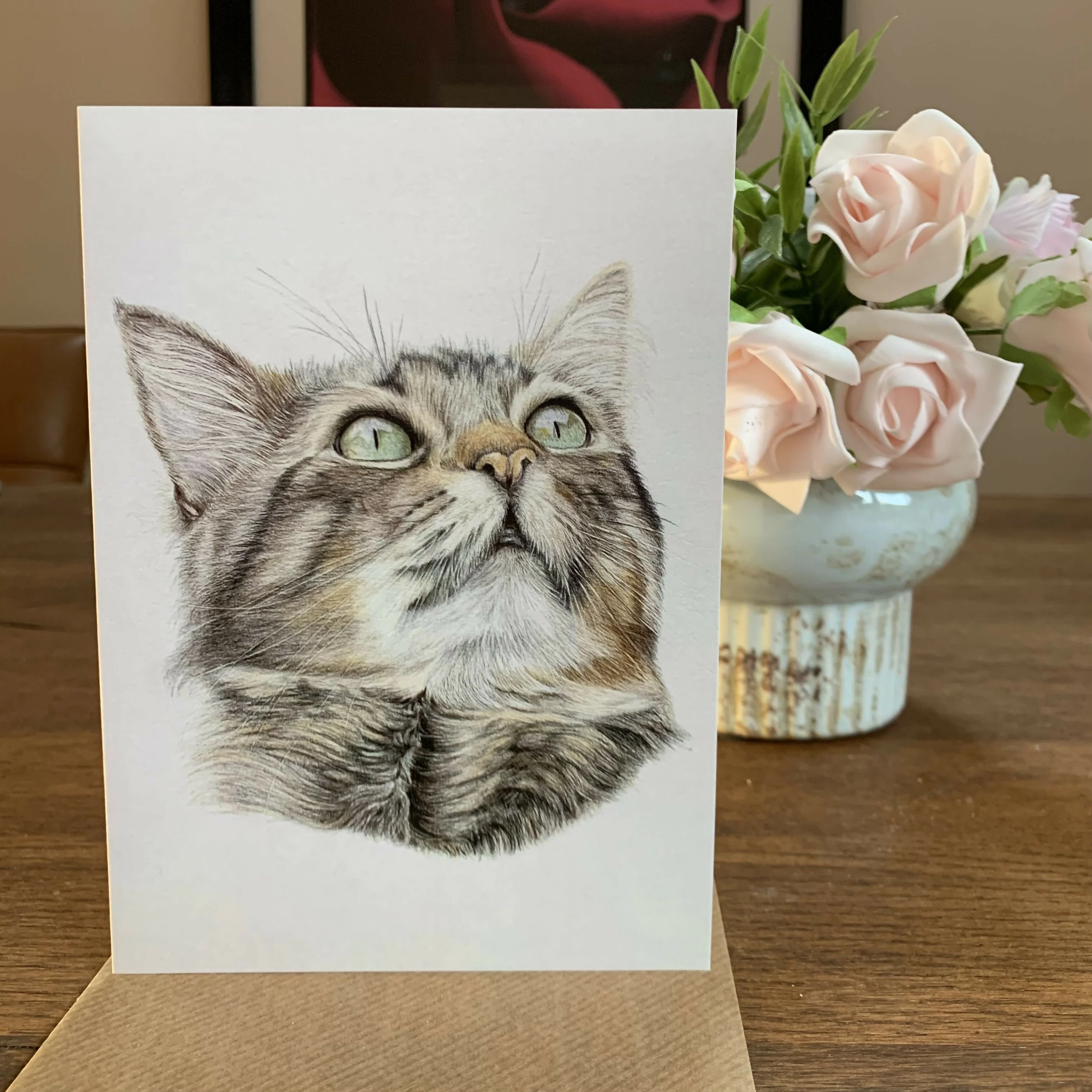 Greeting Card of a Cat. Blank Inside