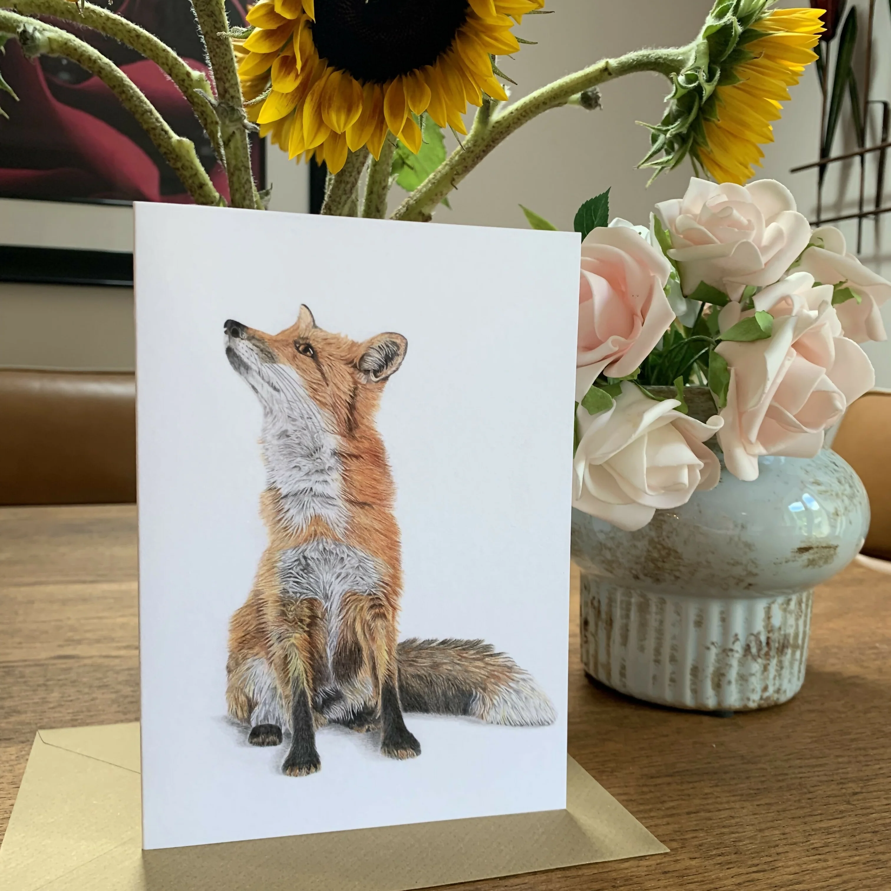 Greeting Card of a Fox. Blank Inside