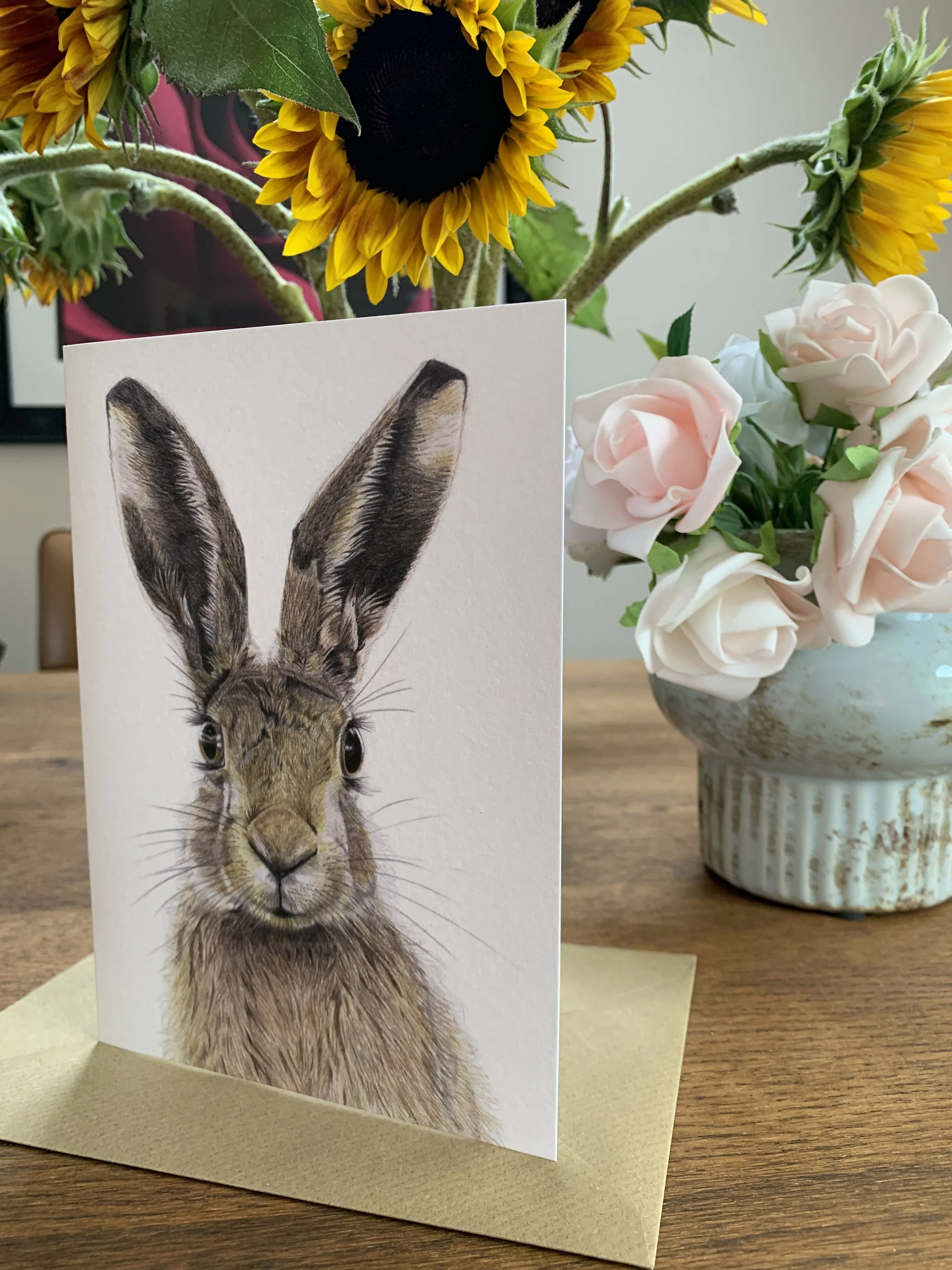 Greeting Card of a Hare . Blank Inside - Image 2