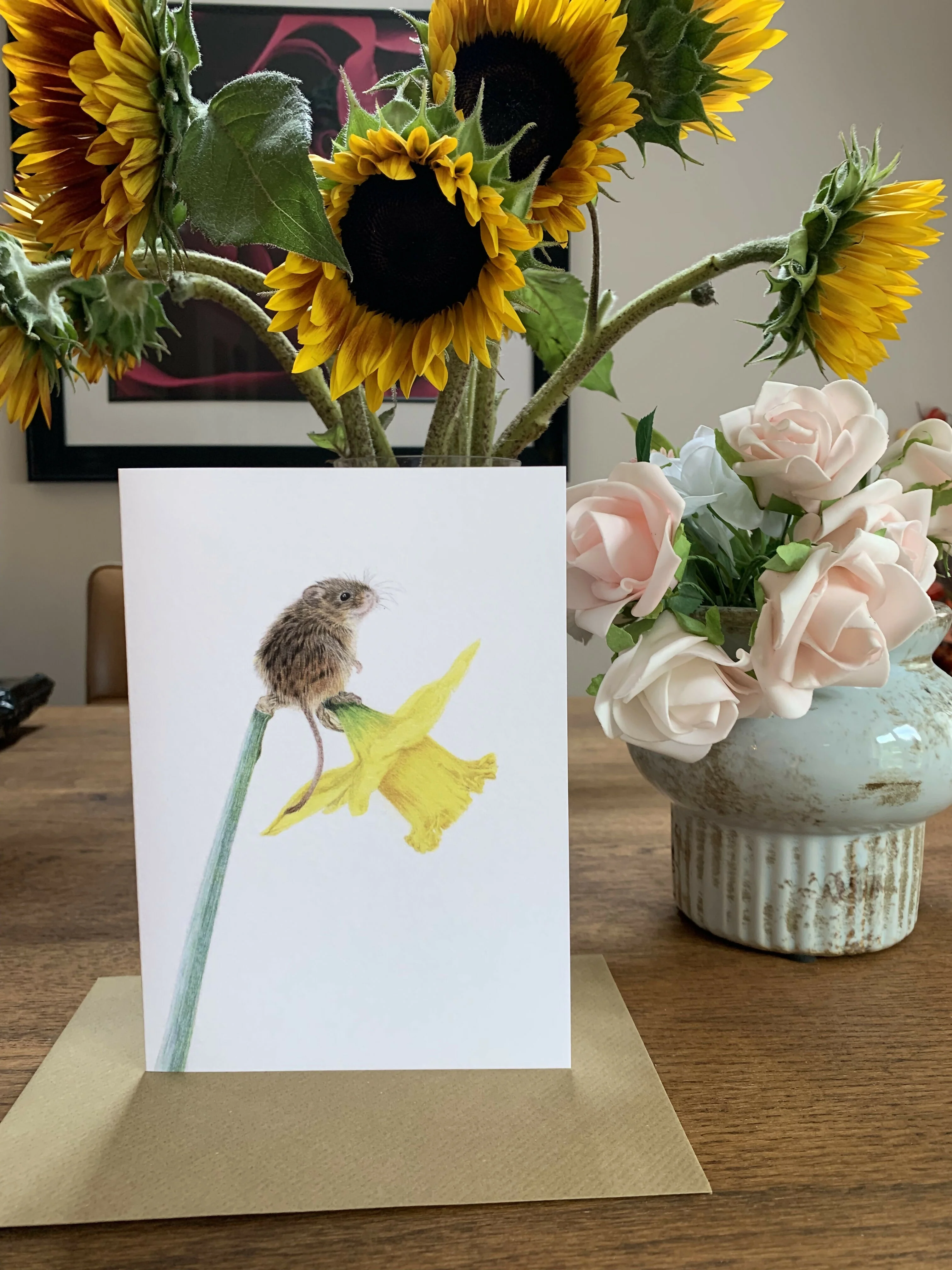 Greeting Card of a Harvest Mouse. Blank Inside. - Image 2