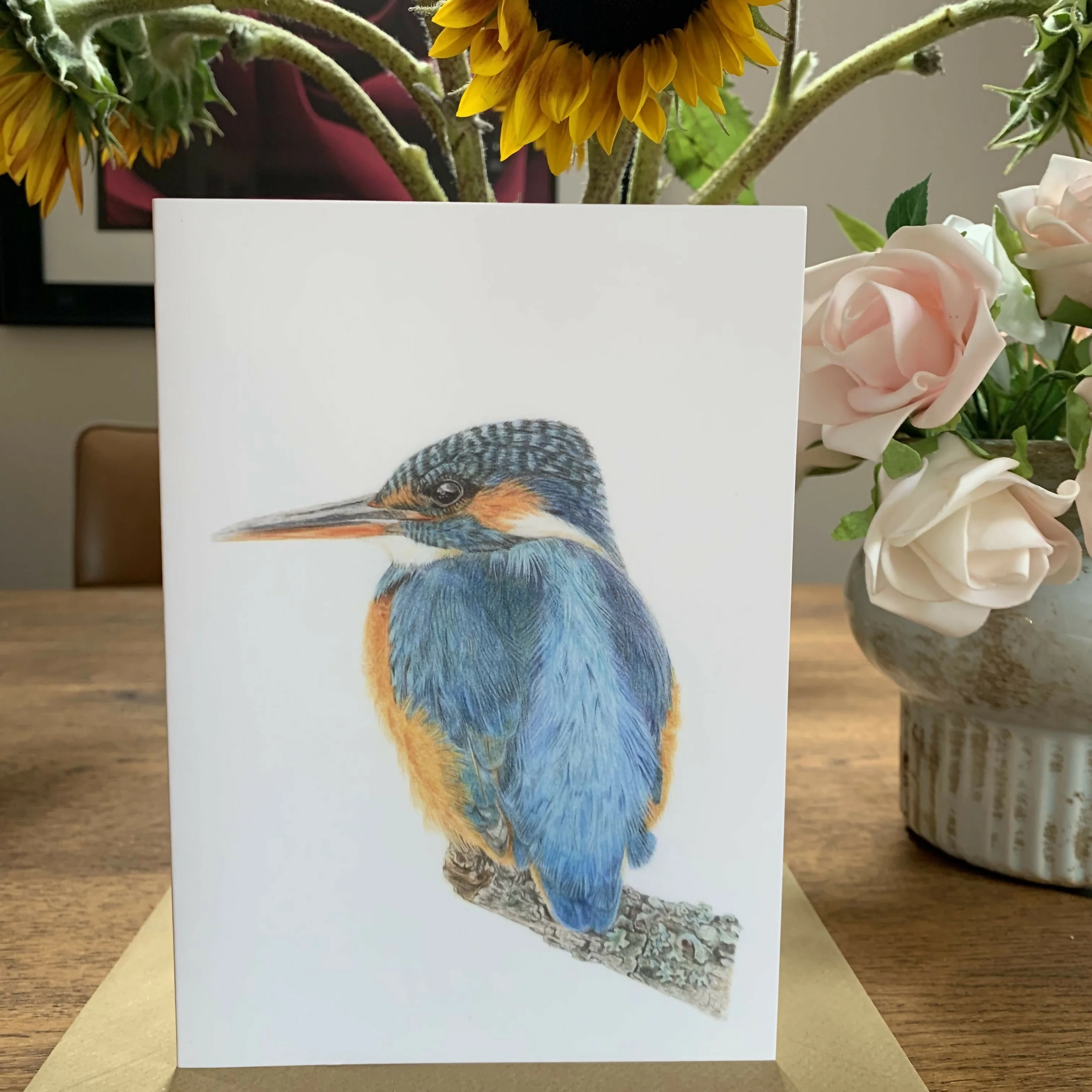 Greeting Card of Kingfisher. Blank Inside - Image 2