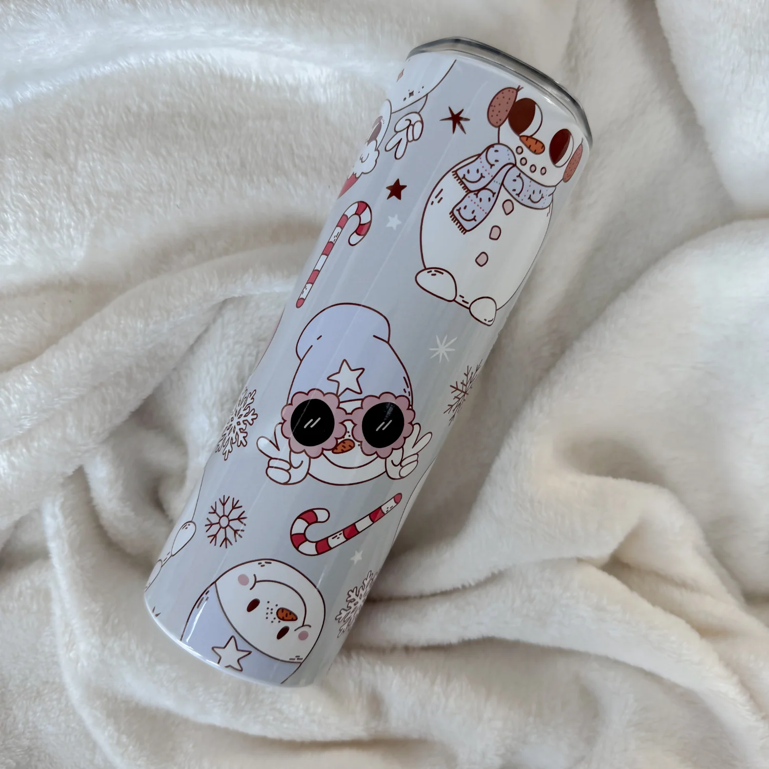 Groovy Snowmen 20oz Stainless Steel Tumbler