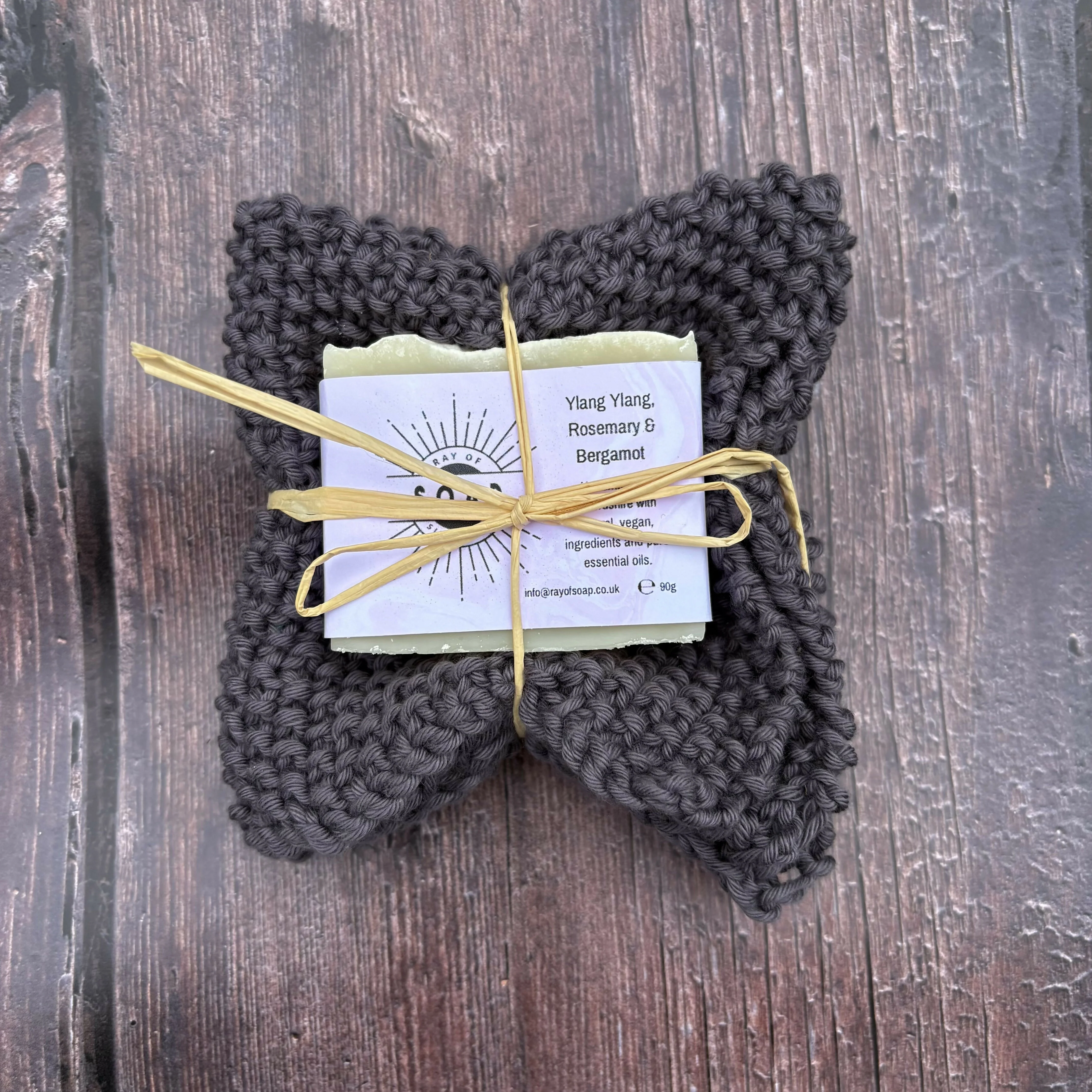 Hand Knitted Washcloth and Soap Bundle - Image 6