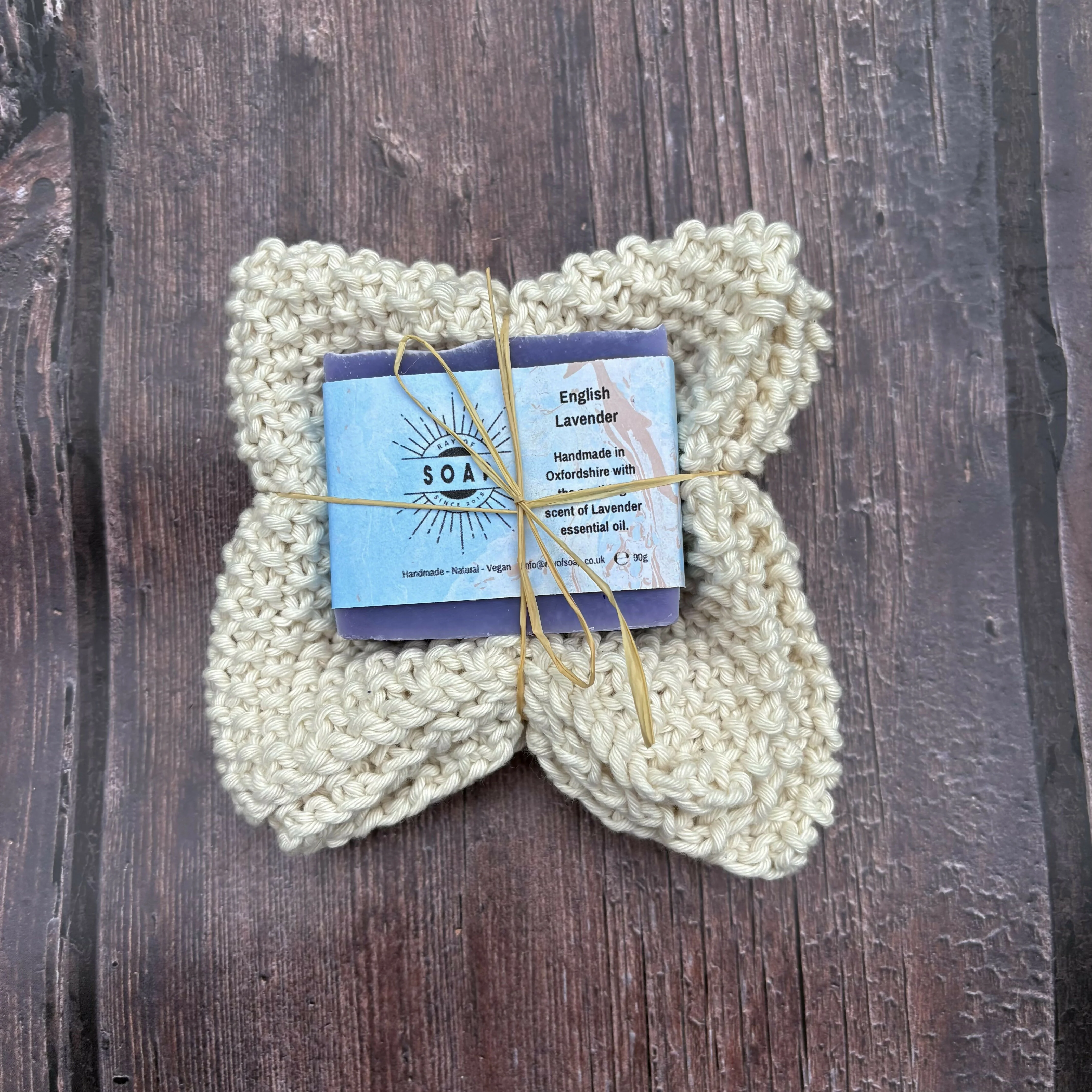 Hand Knitted Washcloth and Soap Bundle - Image 7