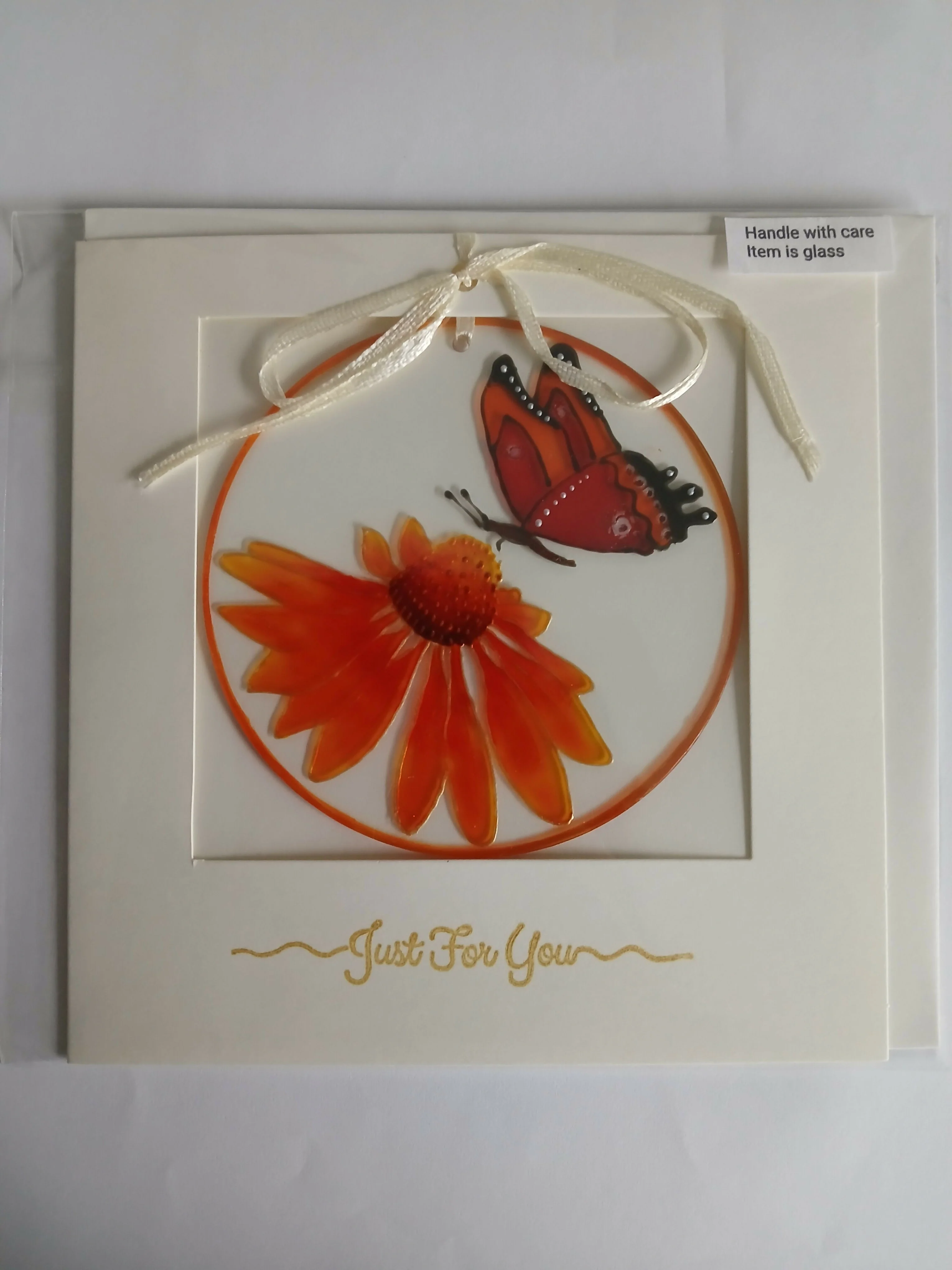 Hand Painted Poppies Card/Gift Glass Plaque Suncatcher - Image 5